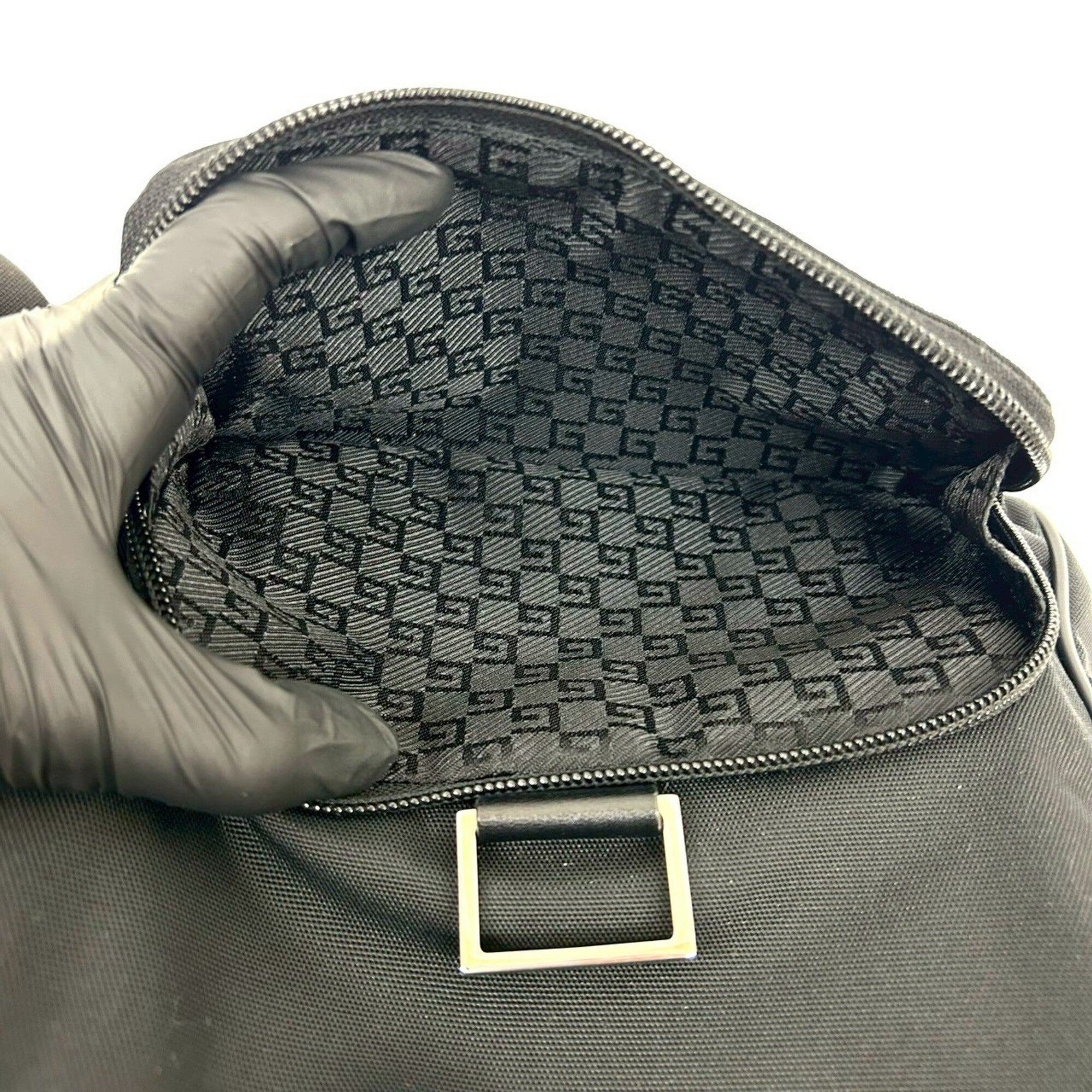 Gucci Black Nylon Leather Backpack (Pre-Owned)
