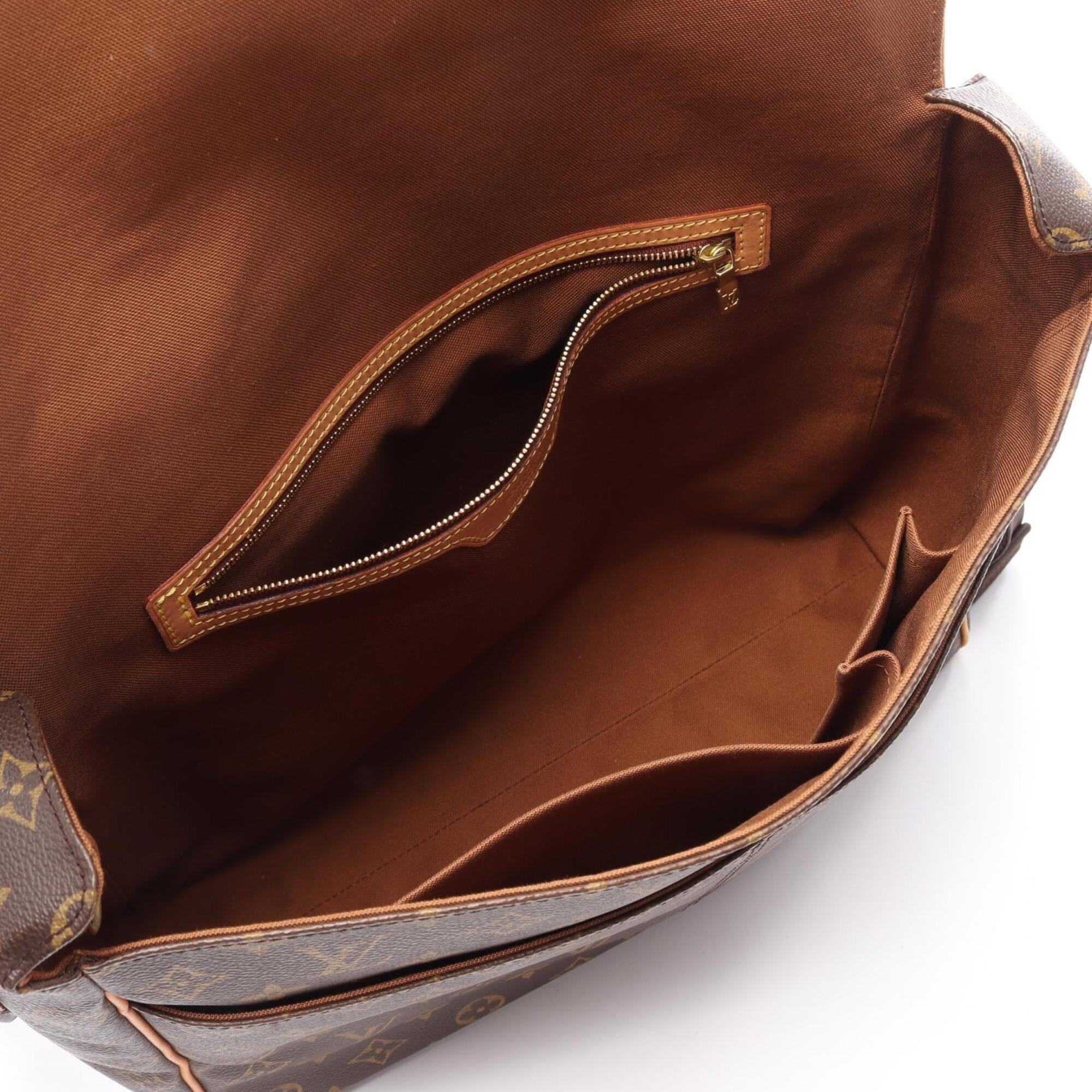 Louis Vuitton Brown Coated Canvas Leather Monogram Handbag Shoulder Bag (Pre-Owned)