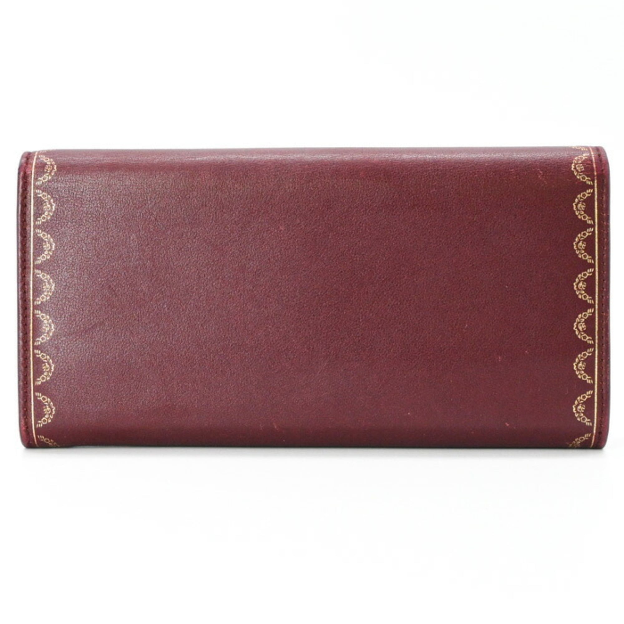 Cartier Bordeaux Leather Long Wallet (Bi-Fold) (Pre-Owned)