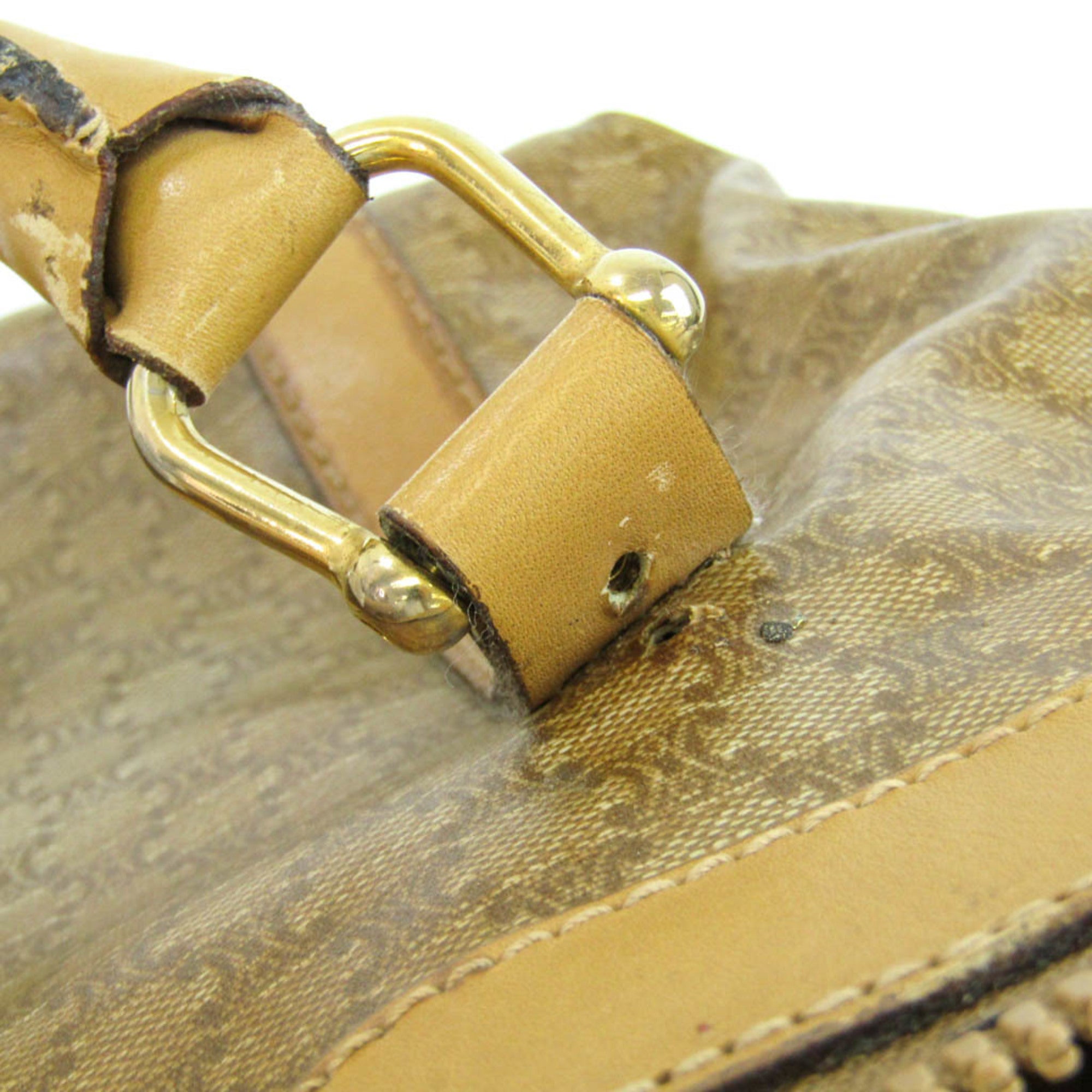 Celine Macadam Beige Pvc Leather Boston Bag (Pre-Owned)