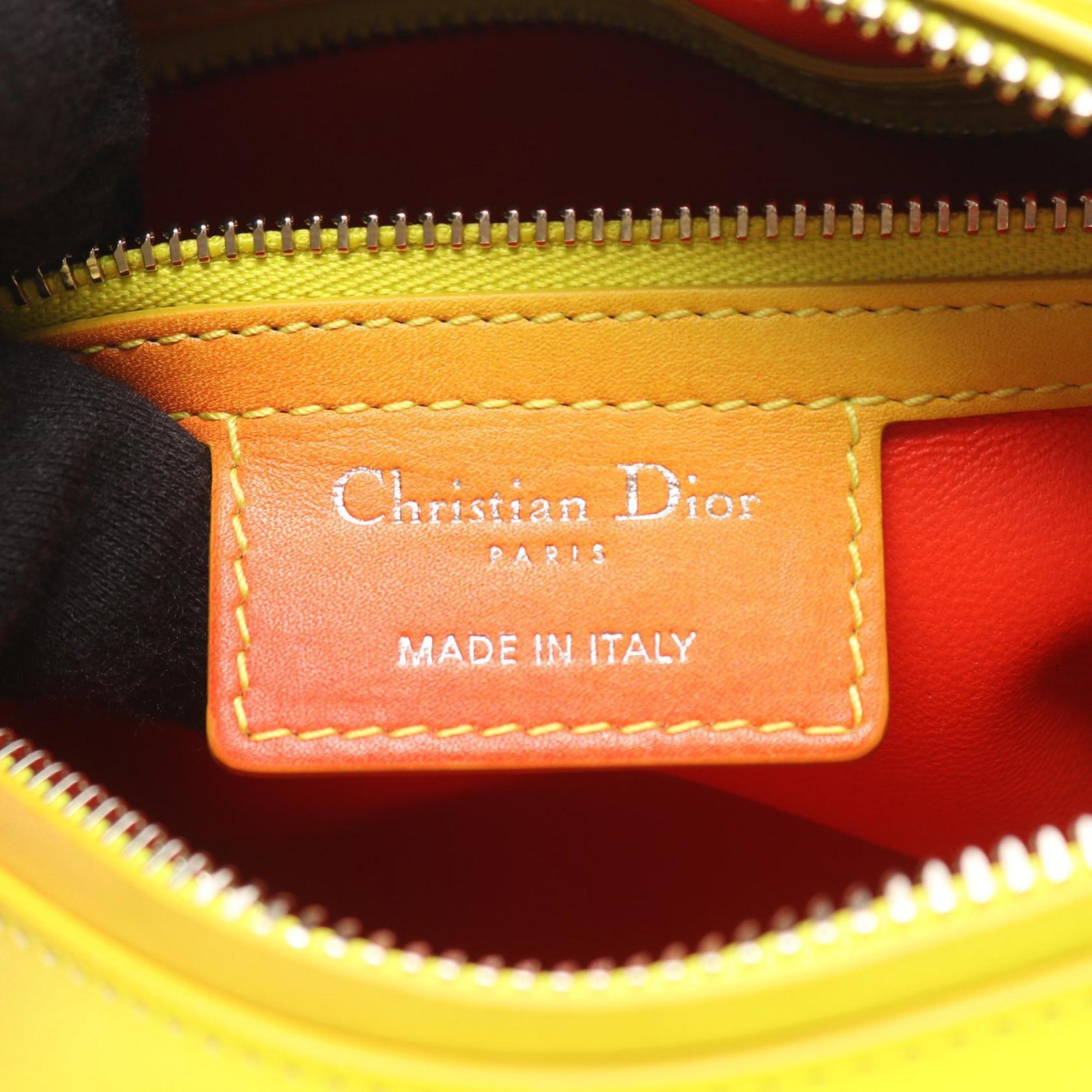 Christian Dior Bordeaux Yellow Leather Handbag (Pre-Owned)