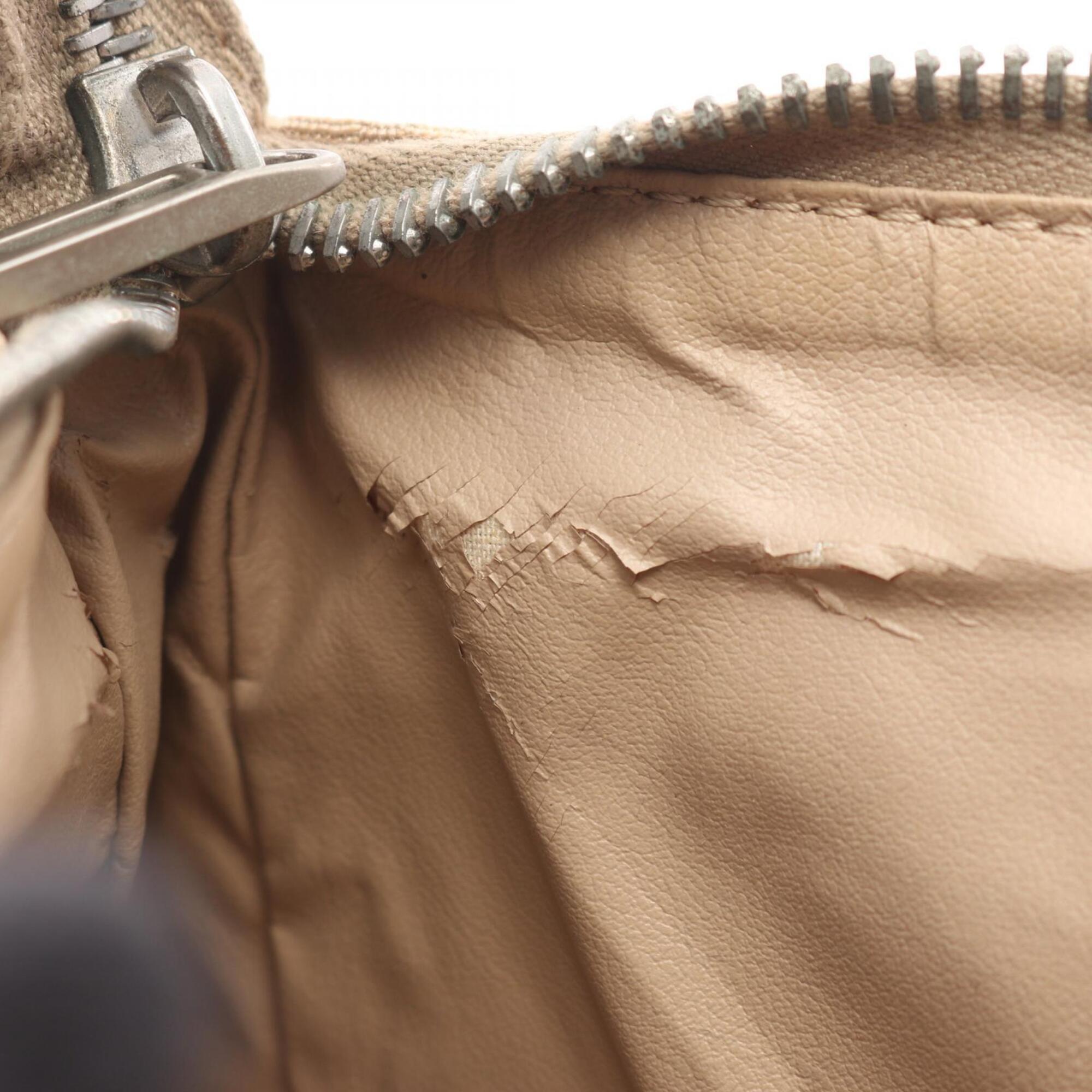 Fendi Beige Canvas Leather Handbag (Pre-Owned)