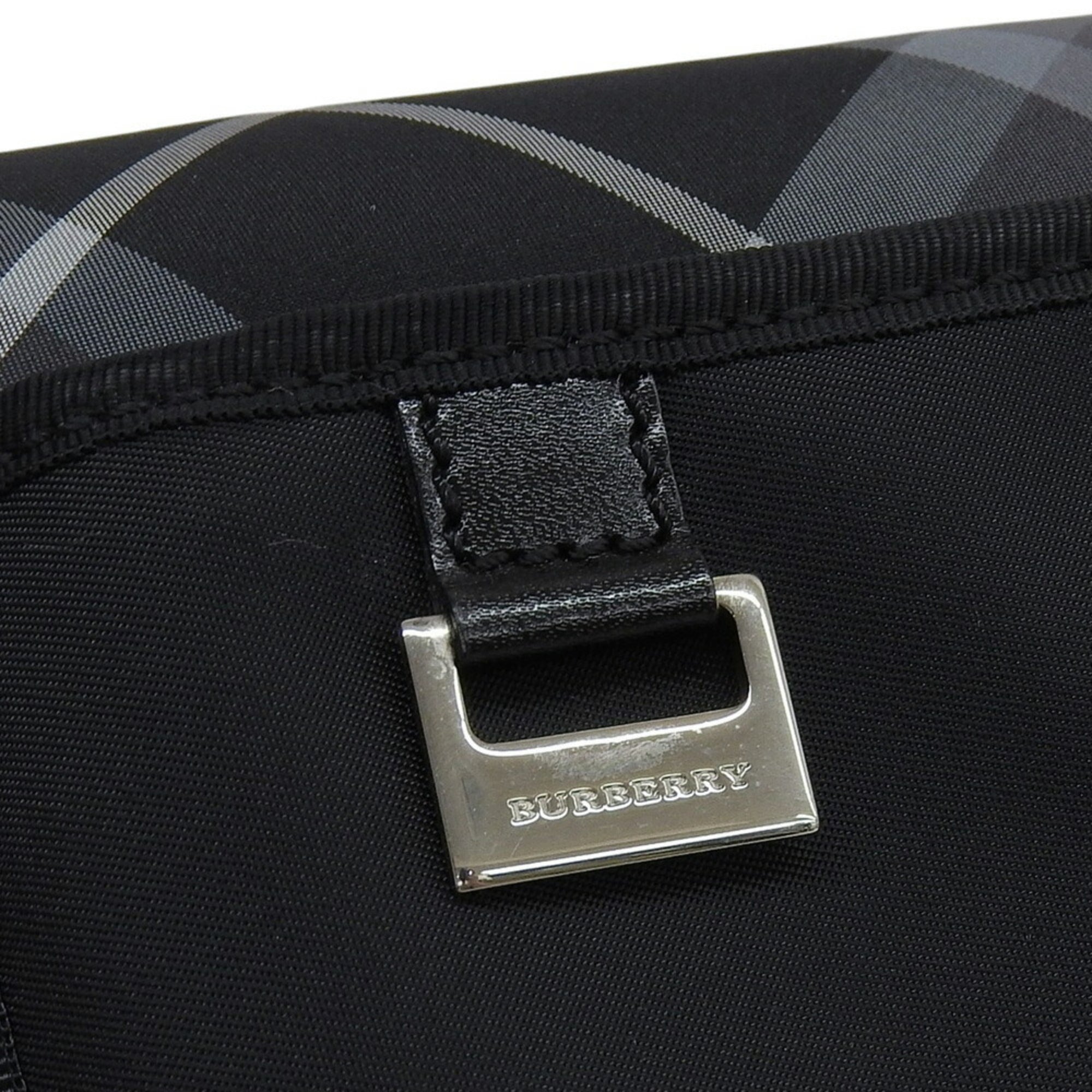 Burberry Black Gray Nylon Shoulder Bag (Pre-Owned)