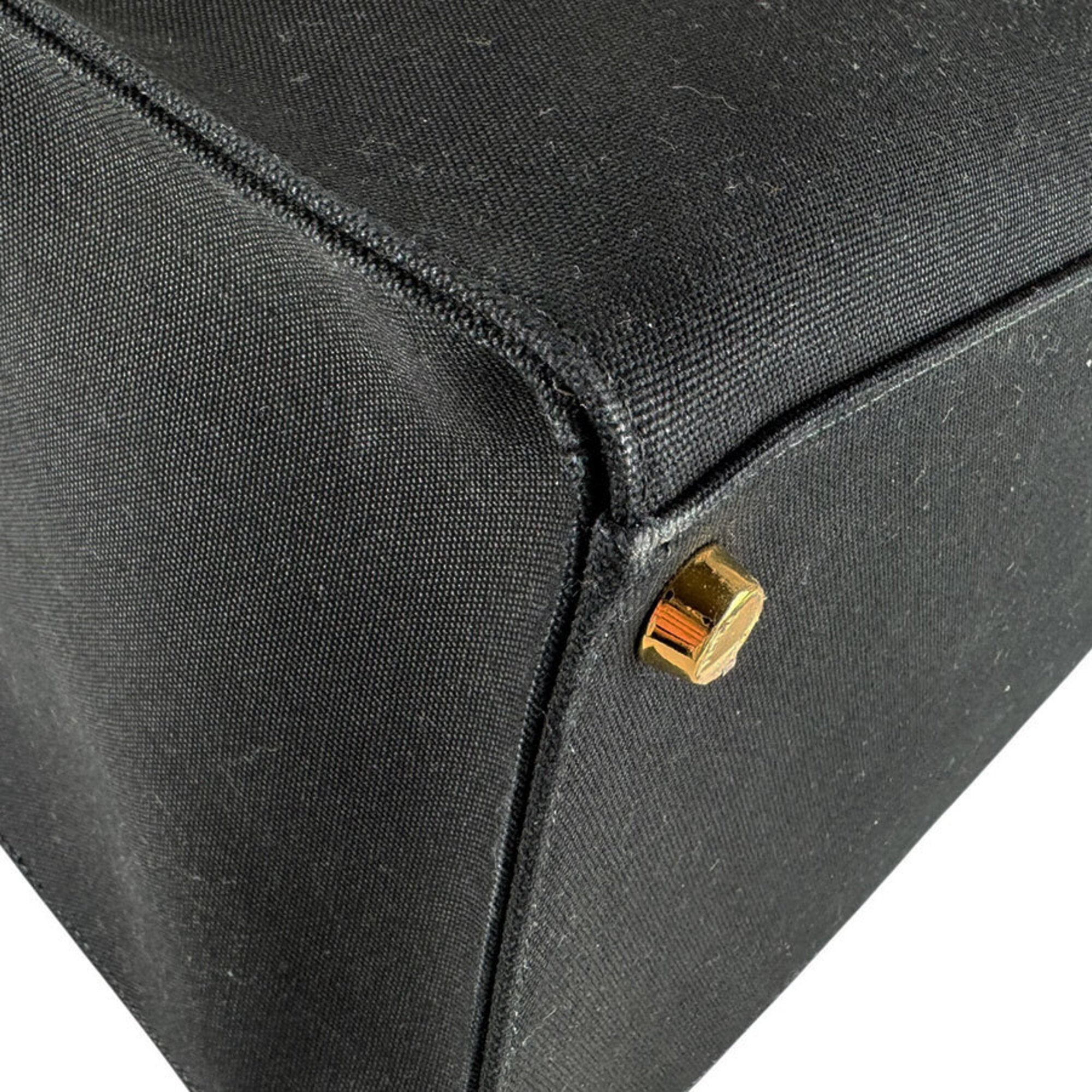 Fendi Black Gold Canvas Handbag Shoulder Bag (Pre-Owned)