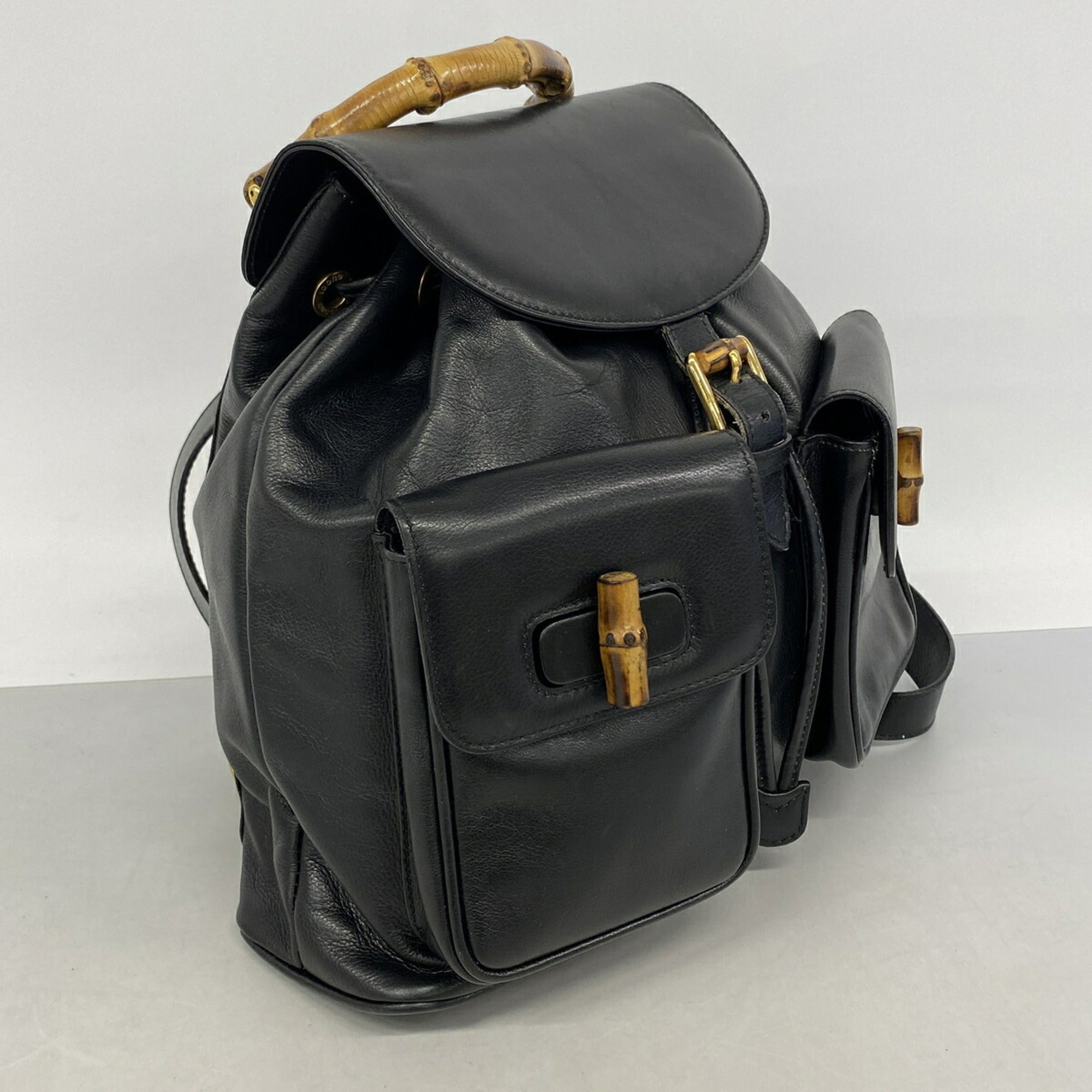 Gucci Black Leather Backpack (Pre-Owned)