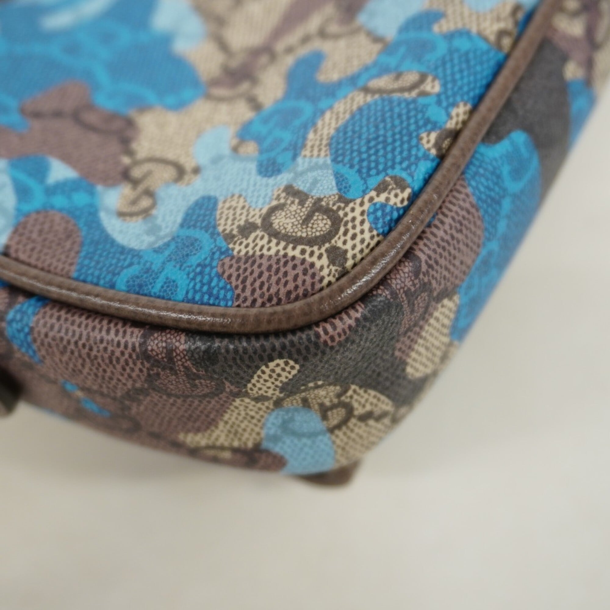 Gucci Blue Brown Pvc Shoulder Bag (Pre-Owned)
