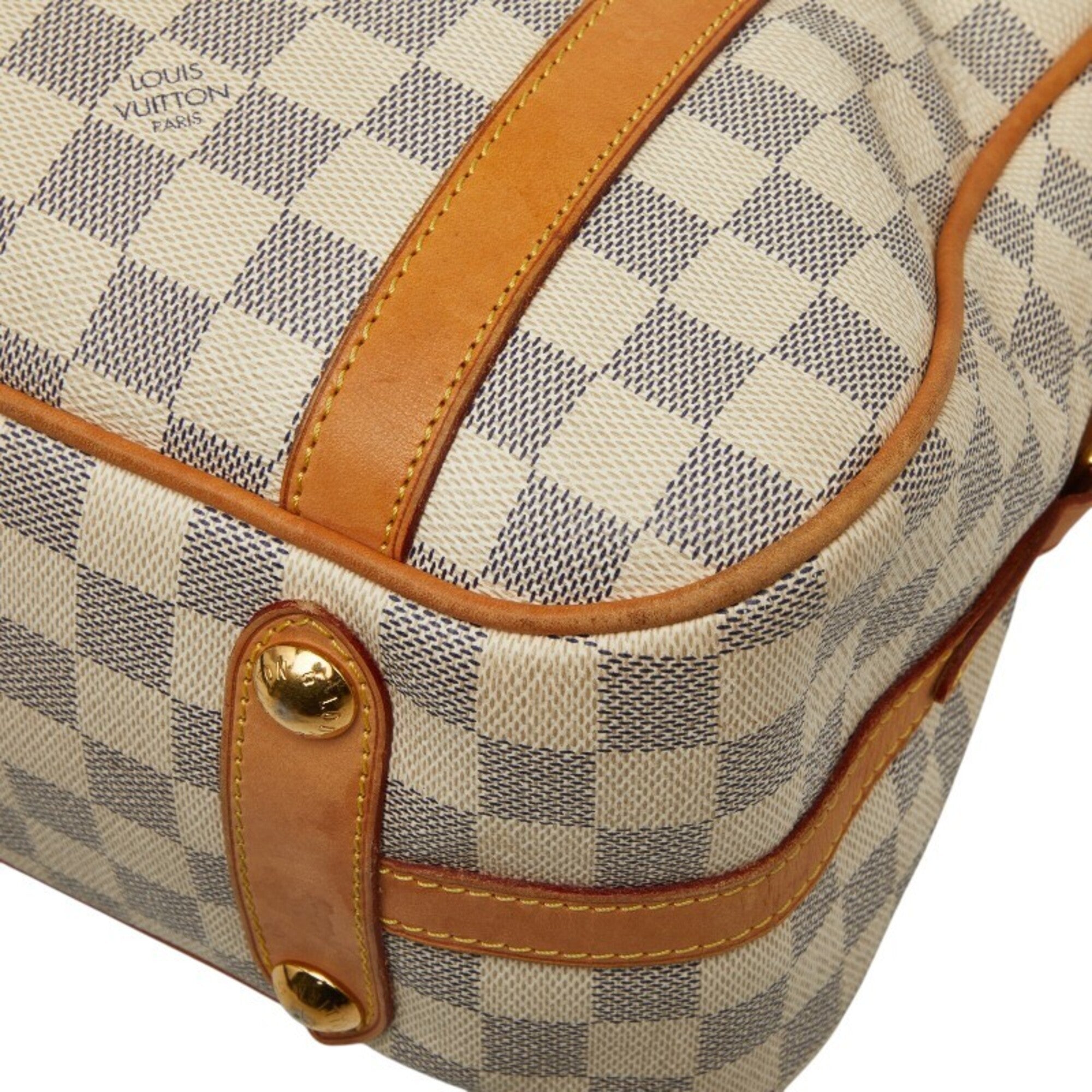 Louis Vuitton White Pvc Leather Shoulder Bag Tote Bag (Pre-Owned)