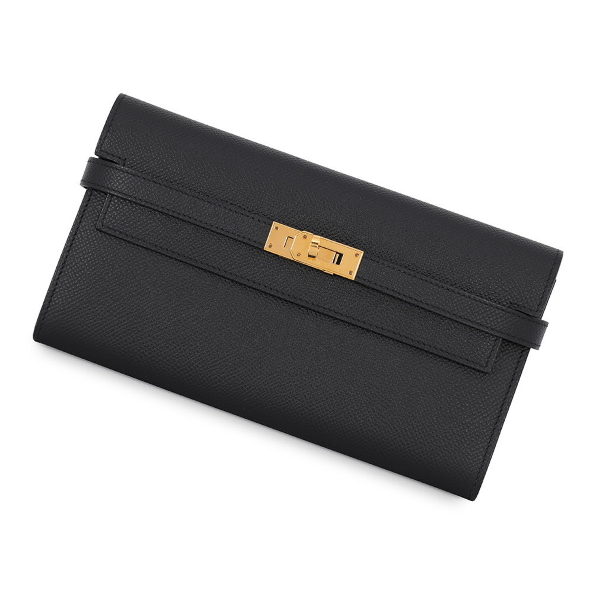 Hermes Black Epsom Leather Long Wallet (Bi-Fold) (Pre-Owned)