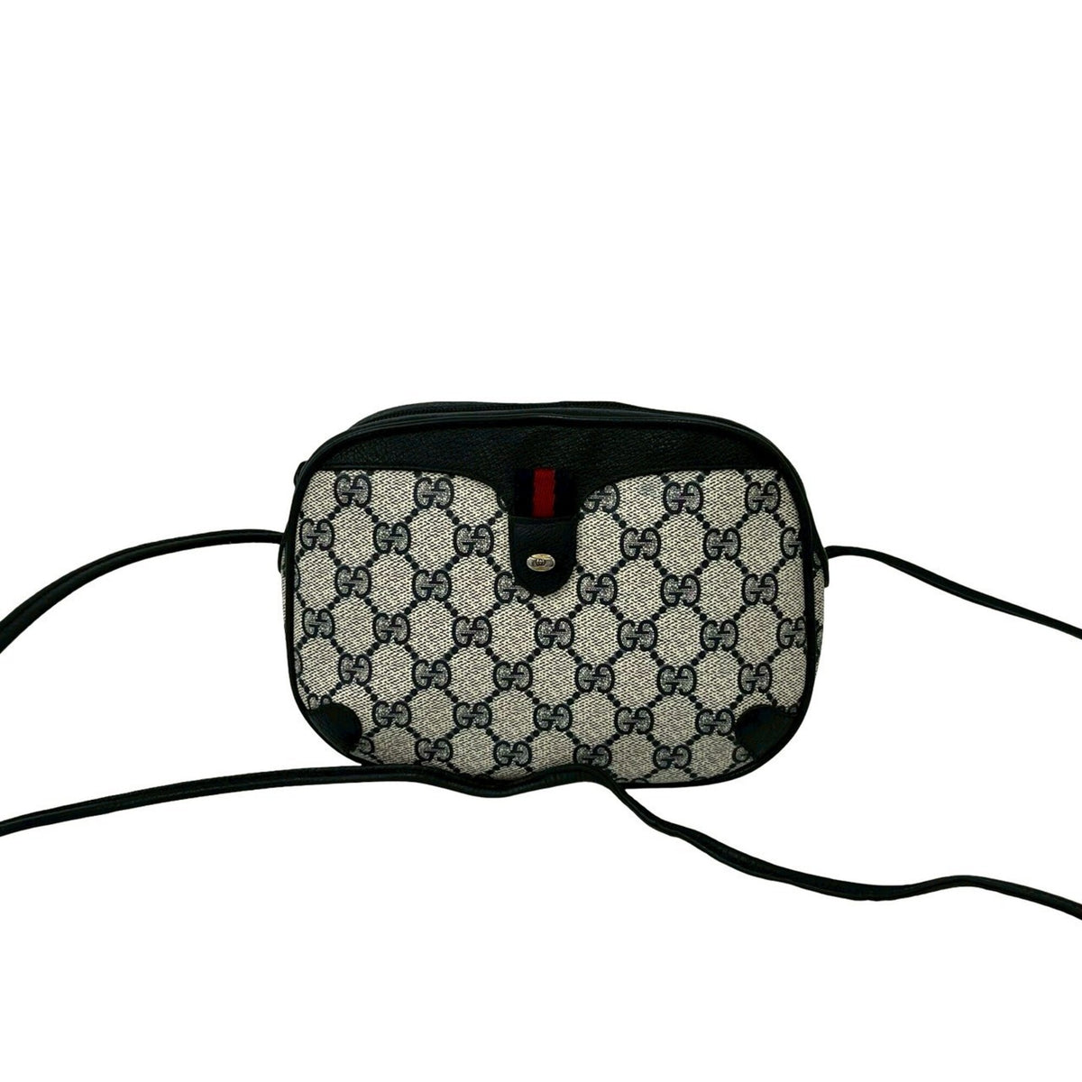 Gucci Navy Red Color Leather Pvc Pochette Shoulder Bag (Pre-Owned)