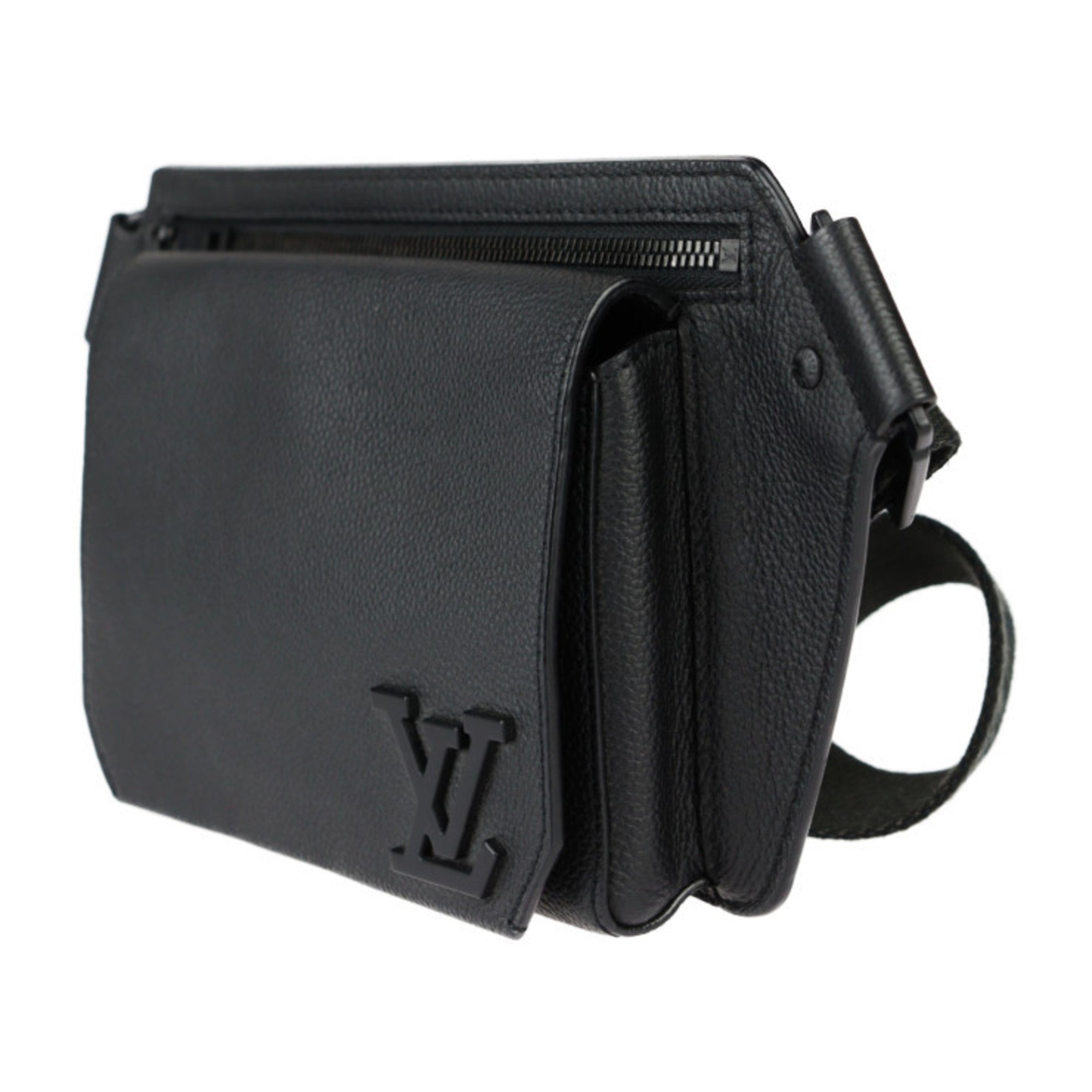 Louis Vuitton Black Noir Leather Pouch Sling Bag (Pre-Owned)