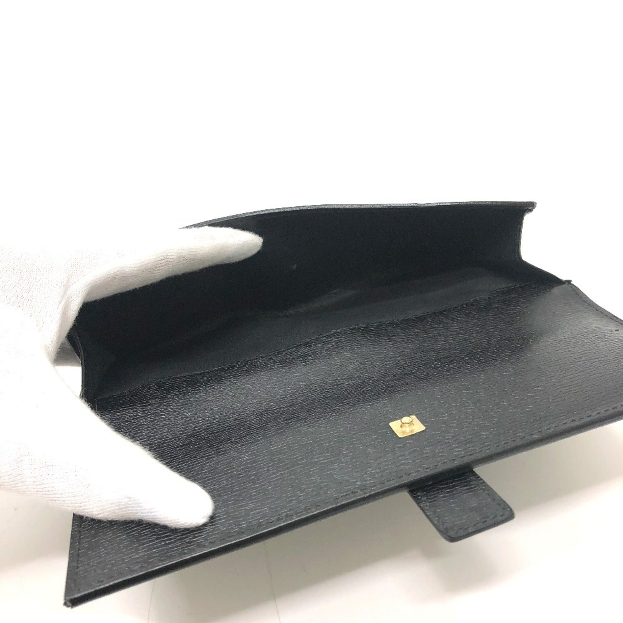 Gucci Black Leather Long Wallet (Bi-Fold) (Pre-Owned)