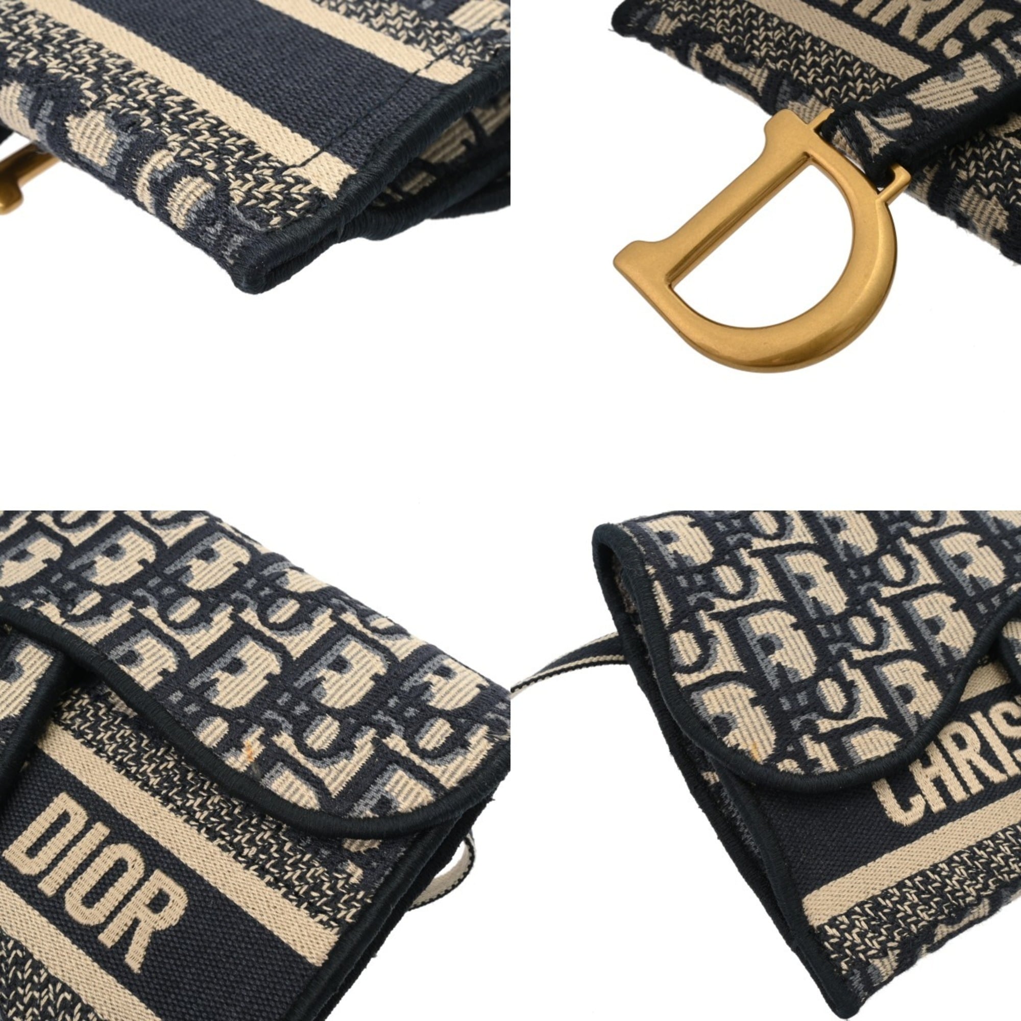 Christian Dior Blue Jacquard Shoulder Bag (Pre-Owned)