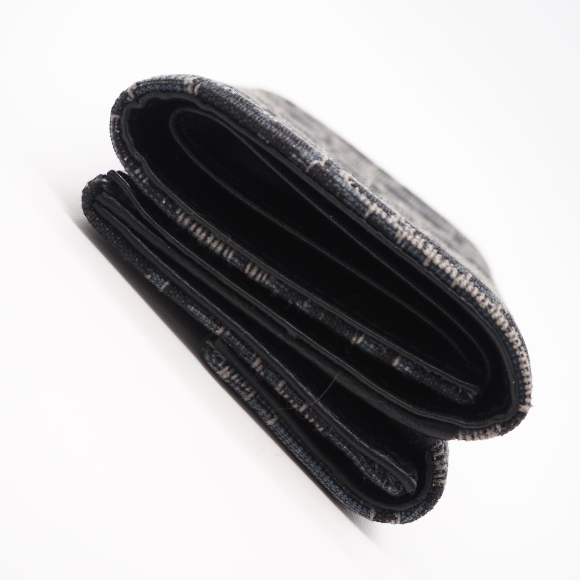 Christian Dior Black Multi-Color Coated Canvas Leather Wallet (Tri-Fold) (Pre-Owned)
