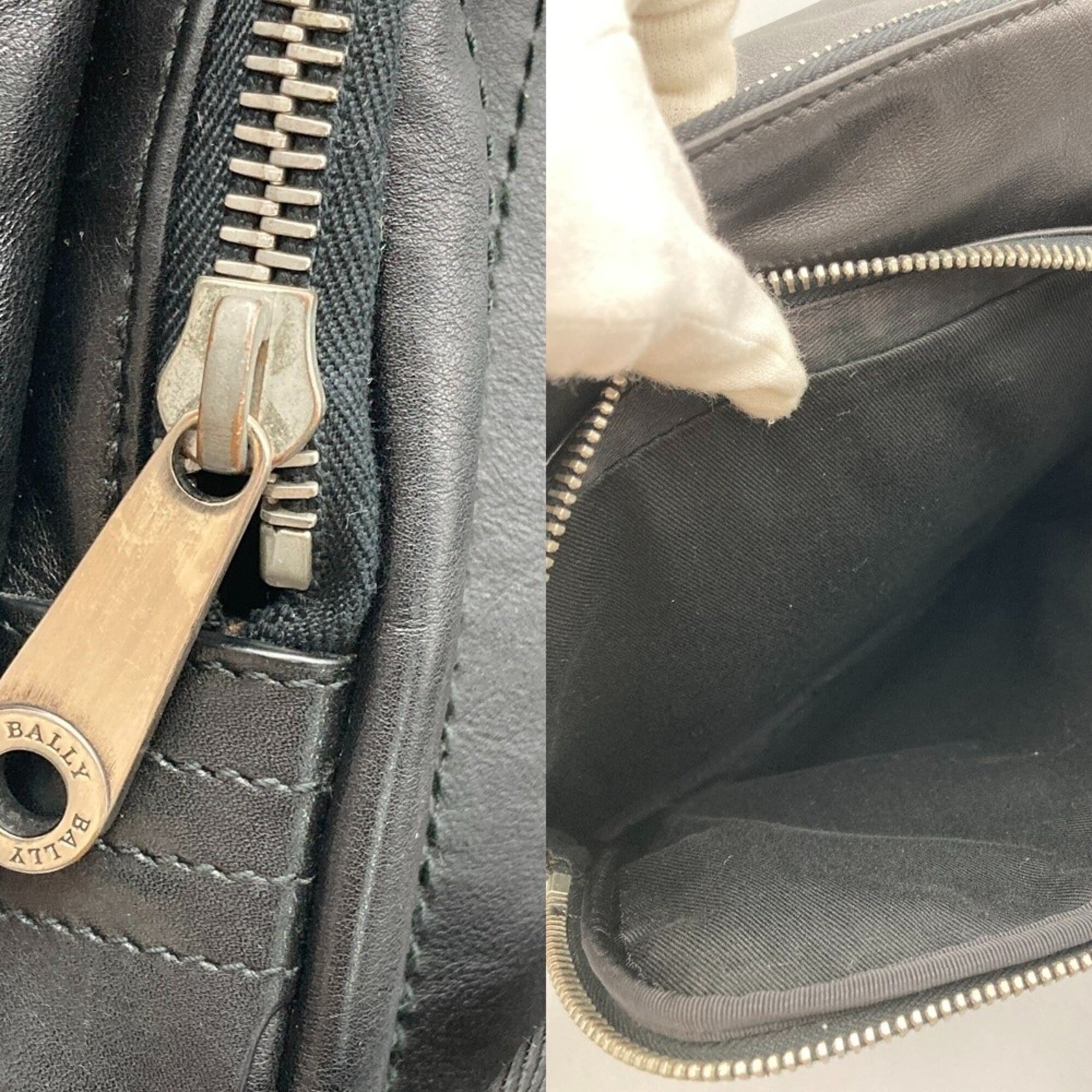Bally Black Leather Shoulder Bag (Pre-Owned)