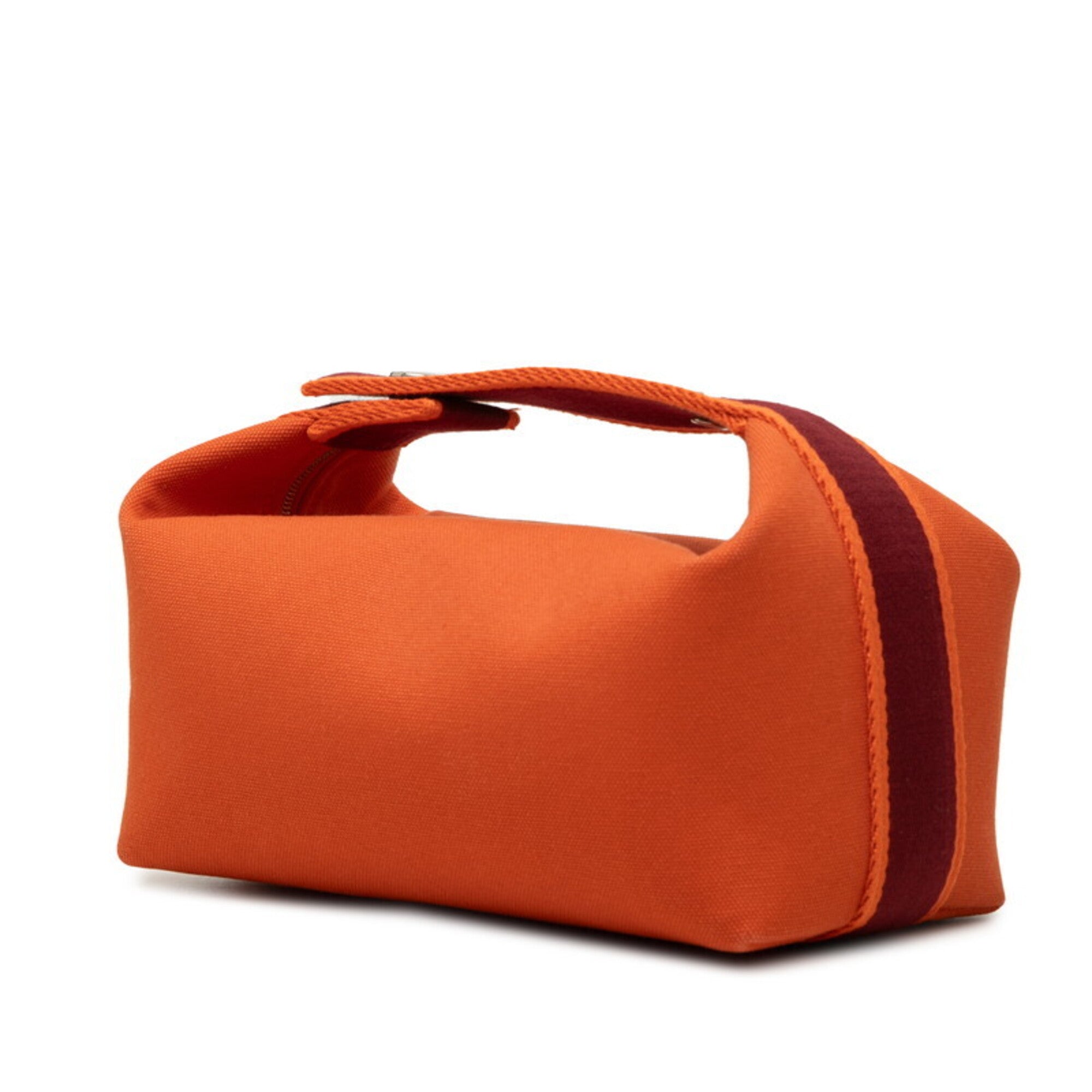 Hermes Black Orange Red Cotton Handbag Pouch (Pre-Owned)