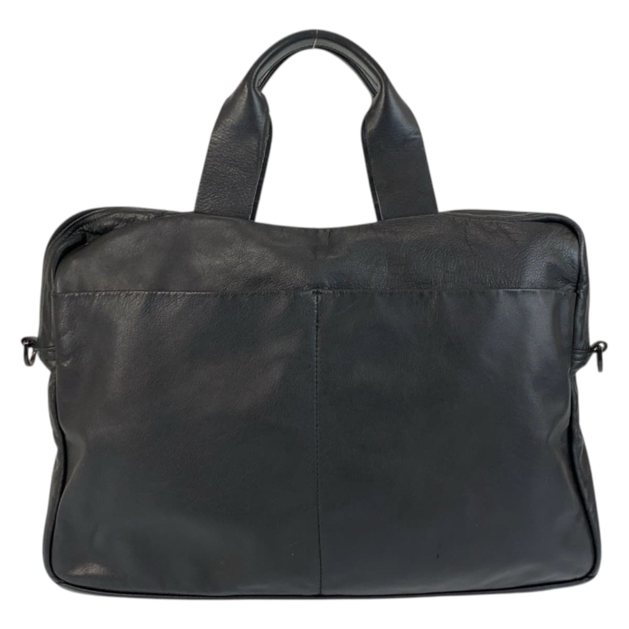 Bottega Veneta Black Leather Briefcase Shoulder Bag (Pre-Owned)