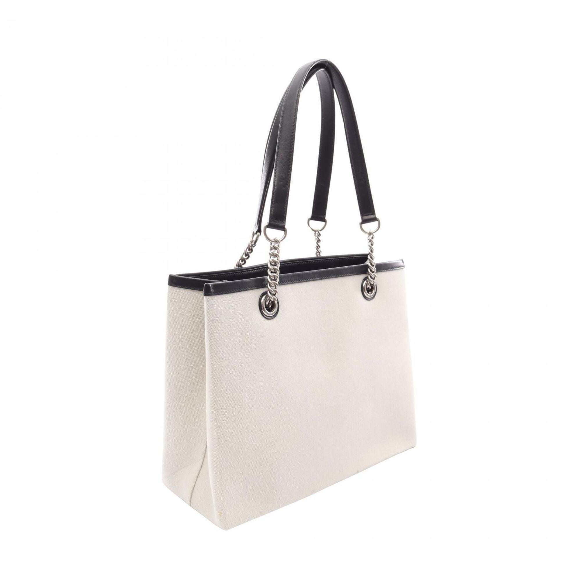 Balenciaga Black Gray Canvas Leather Handbag Tote Bag (Pre-Owned)