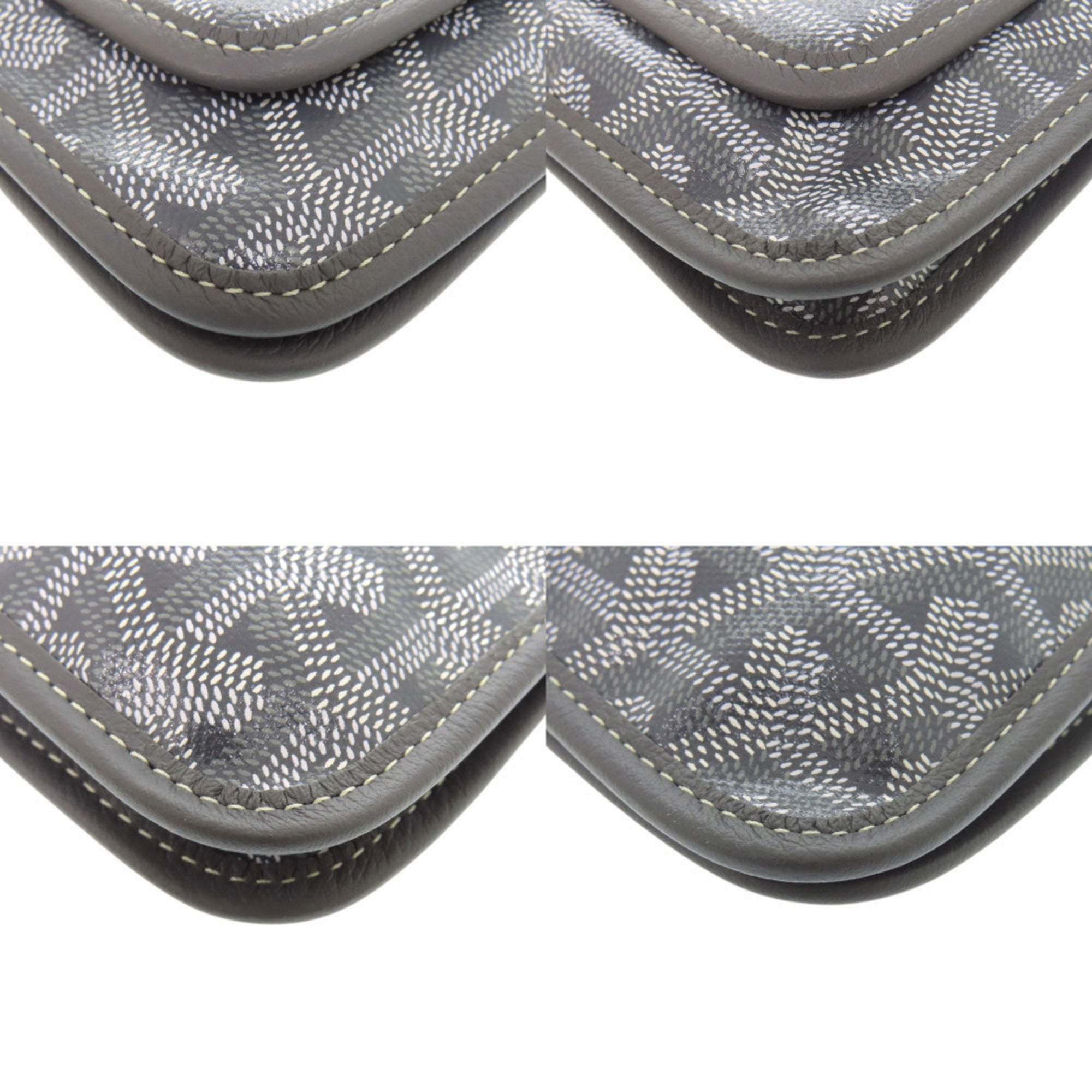 Goyard Gray Canvas Leather Handbag Shoulder Bag (Pre-Owned)