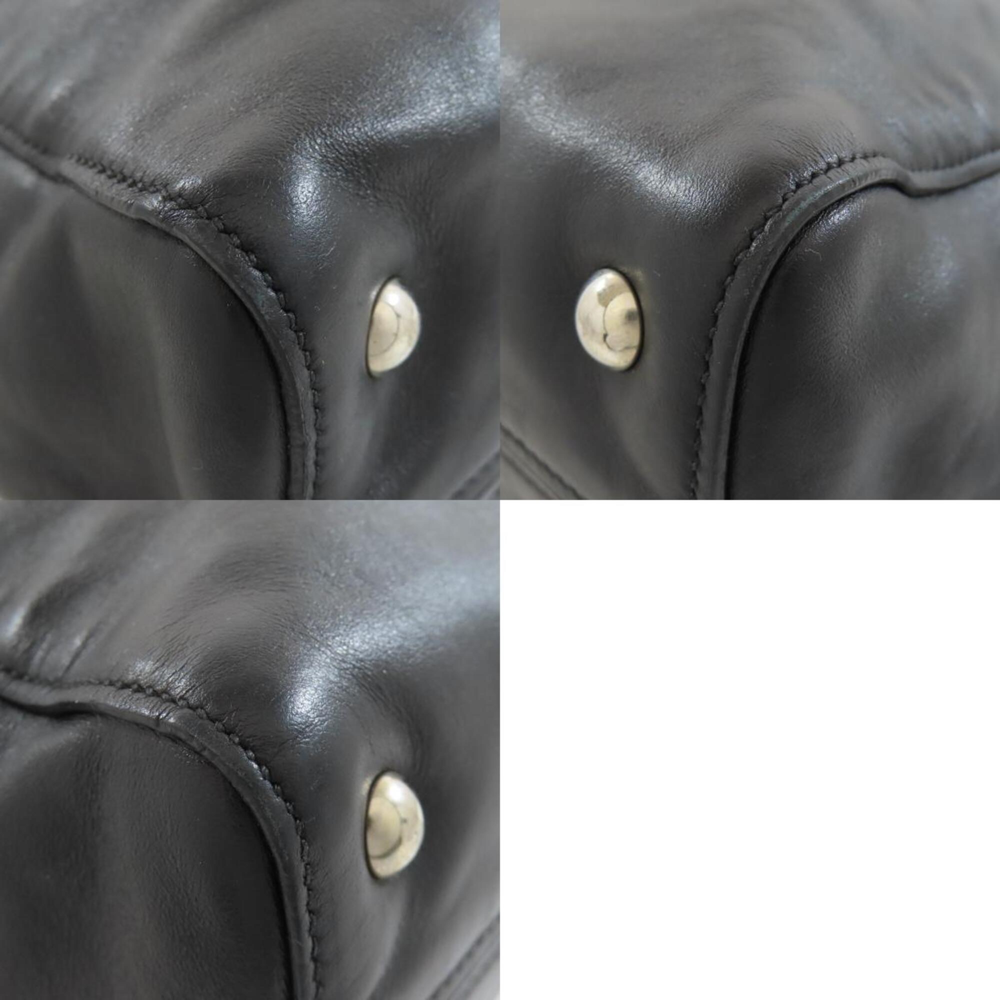 Miu Miu Black Leather Tote Bag (Pre-Owned)