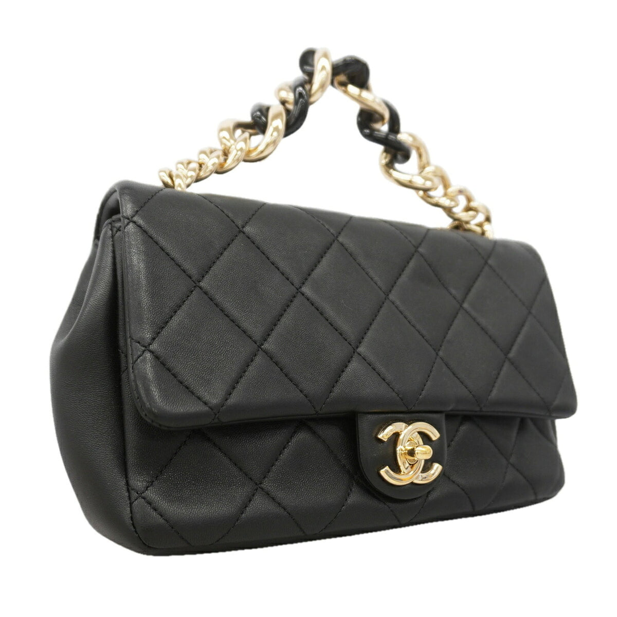 Chanel Black Leather Handbag (Pre-Owned)