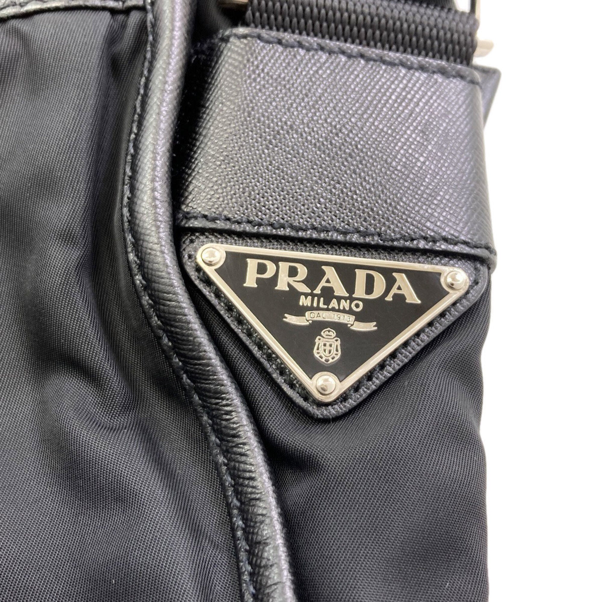 Prada Black Nylon Canvas Shoulder Bag (Pre-Owned)