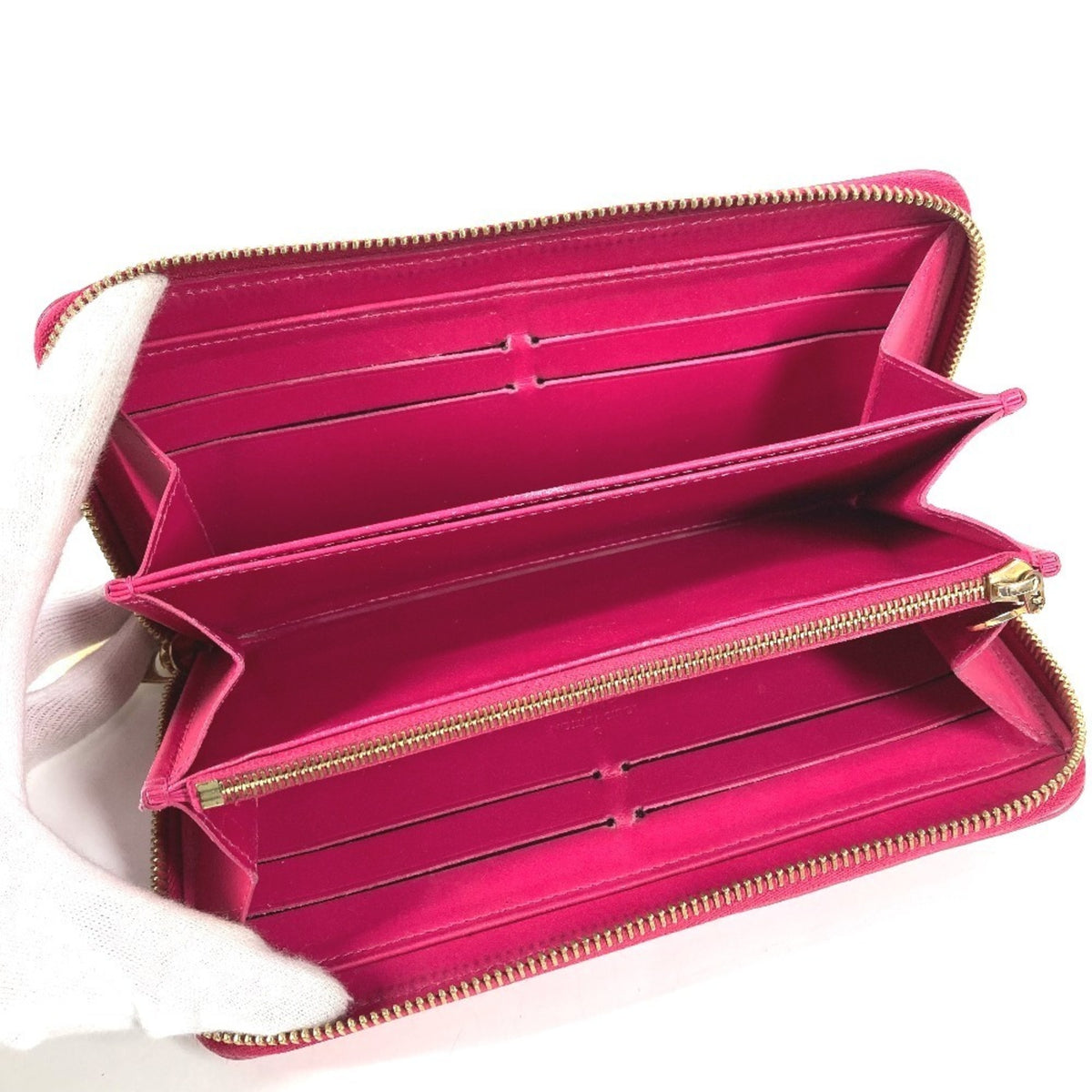 Louis Vuitton Pink Patent Leather Long Wallet (Bi-Fold) (Pre-Owned)