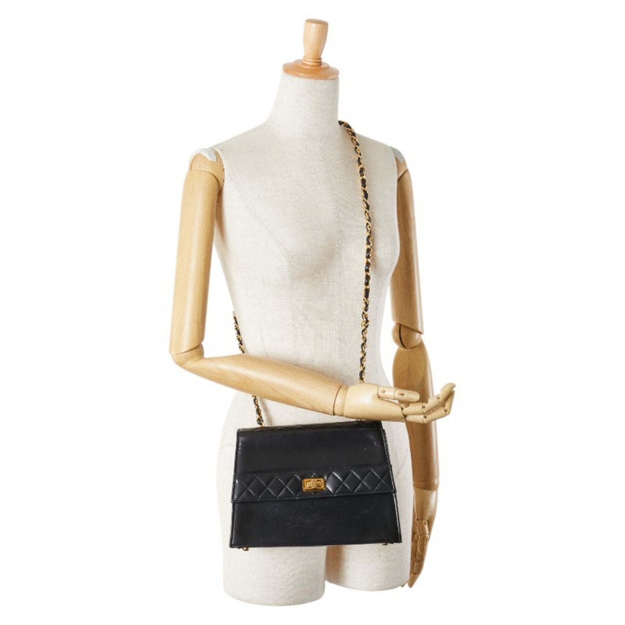 Chanel Matelasse Black Pouch Shoulder Bag (Pre-Owned)