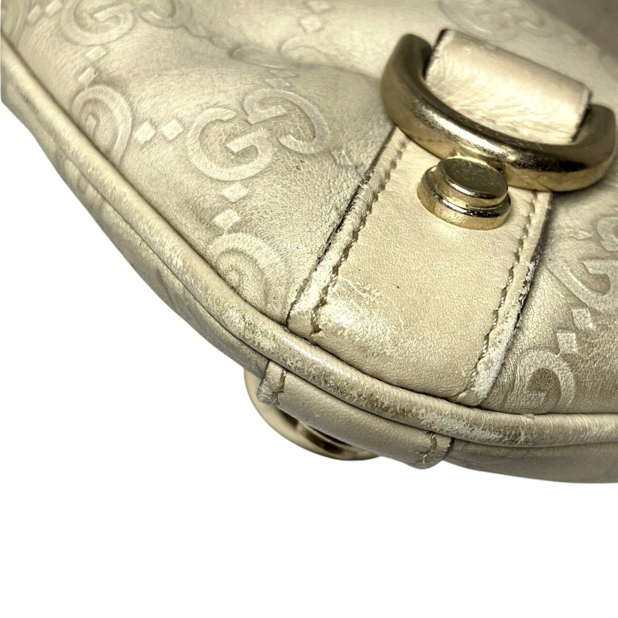 Gucci Ivory Leather Shoulder Bag (Pre-Owned)
