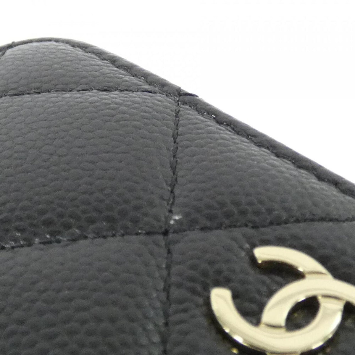 Chanel Black Grained Calfskin Coin Purse/Coin Case (Pre-Owned)