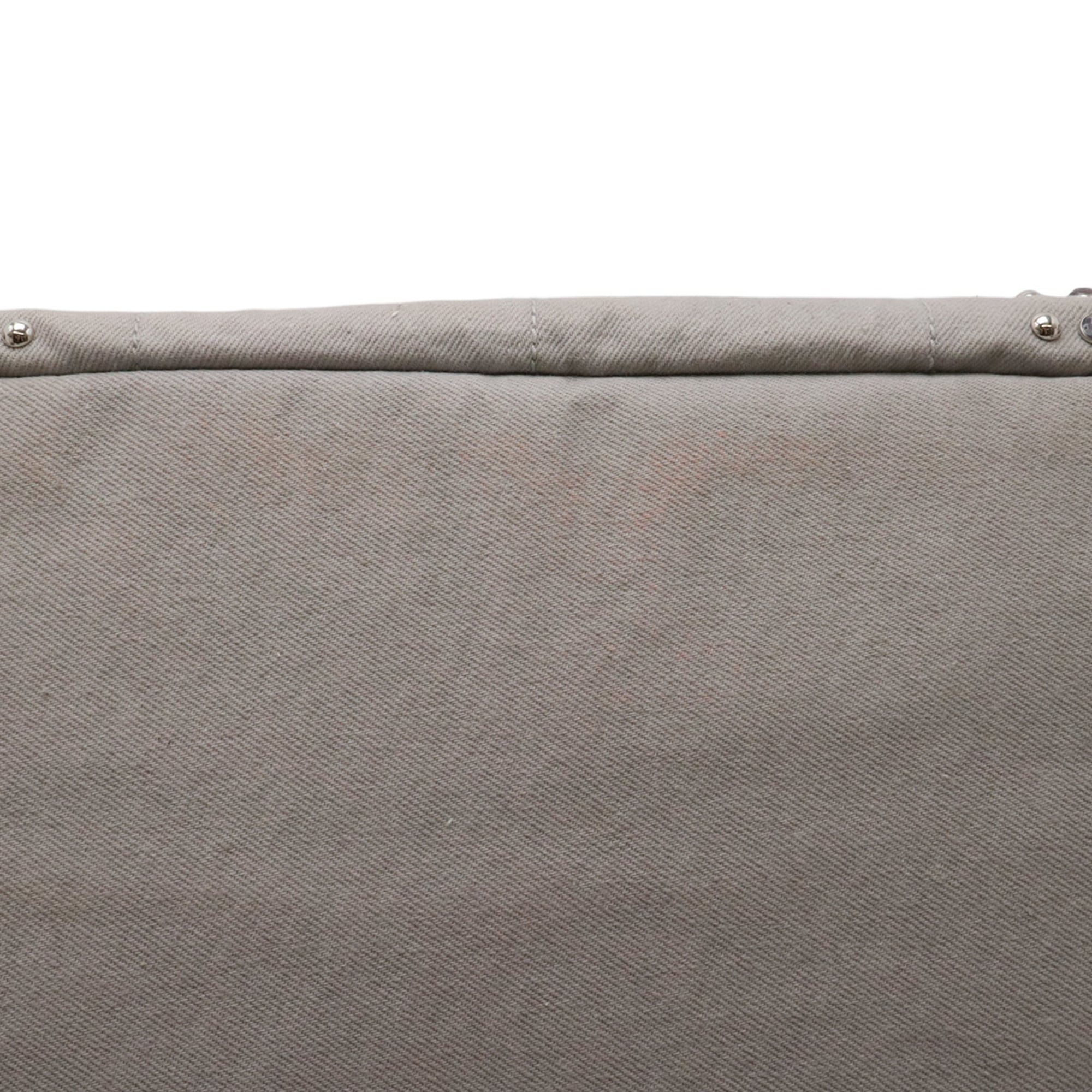 Prada Light Gray Denim Shoulder Bag Tote Bag (Pre-Owned)