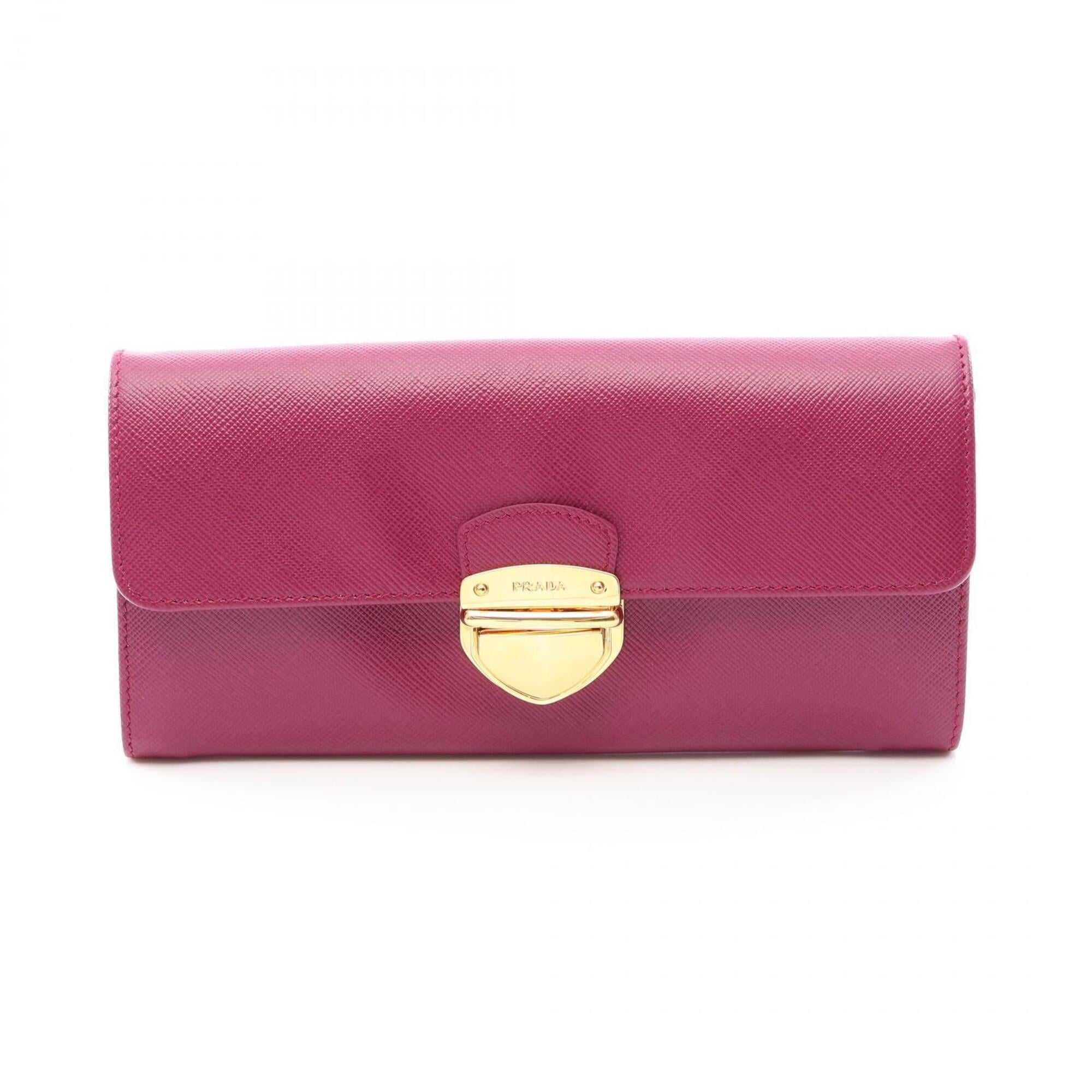 Prada Purple Saffiano Long Wallet (Bi-Fold) (Pre-Owned)