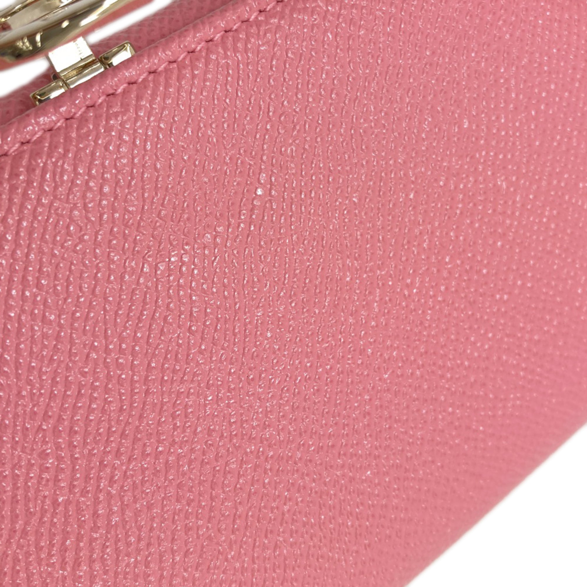 Bvlgari Pink Leather Long Wallet (Bi-Fold) (Pre-Owned)