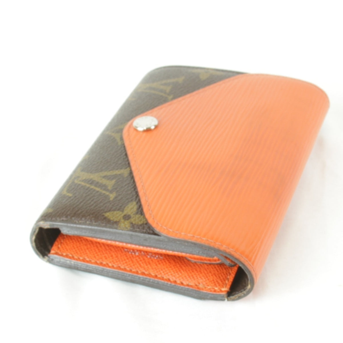 Louis Vuitton Brown Monogram Orange Monogram Epi Leather Wallet (Tri-Fold) (Pre-Owned)