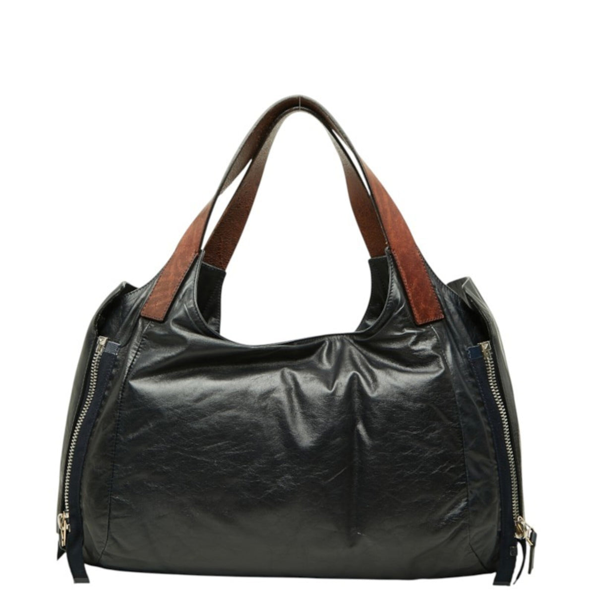 Celine Dark Navy Leather Shoulder Bag Tote Bag (Pre-Owned)