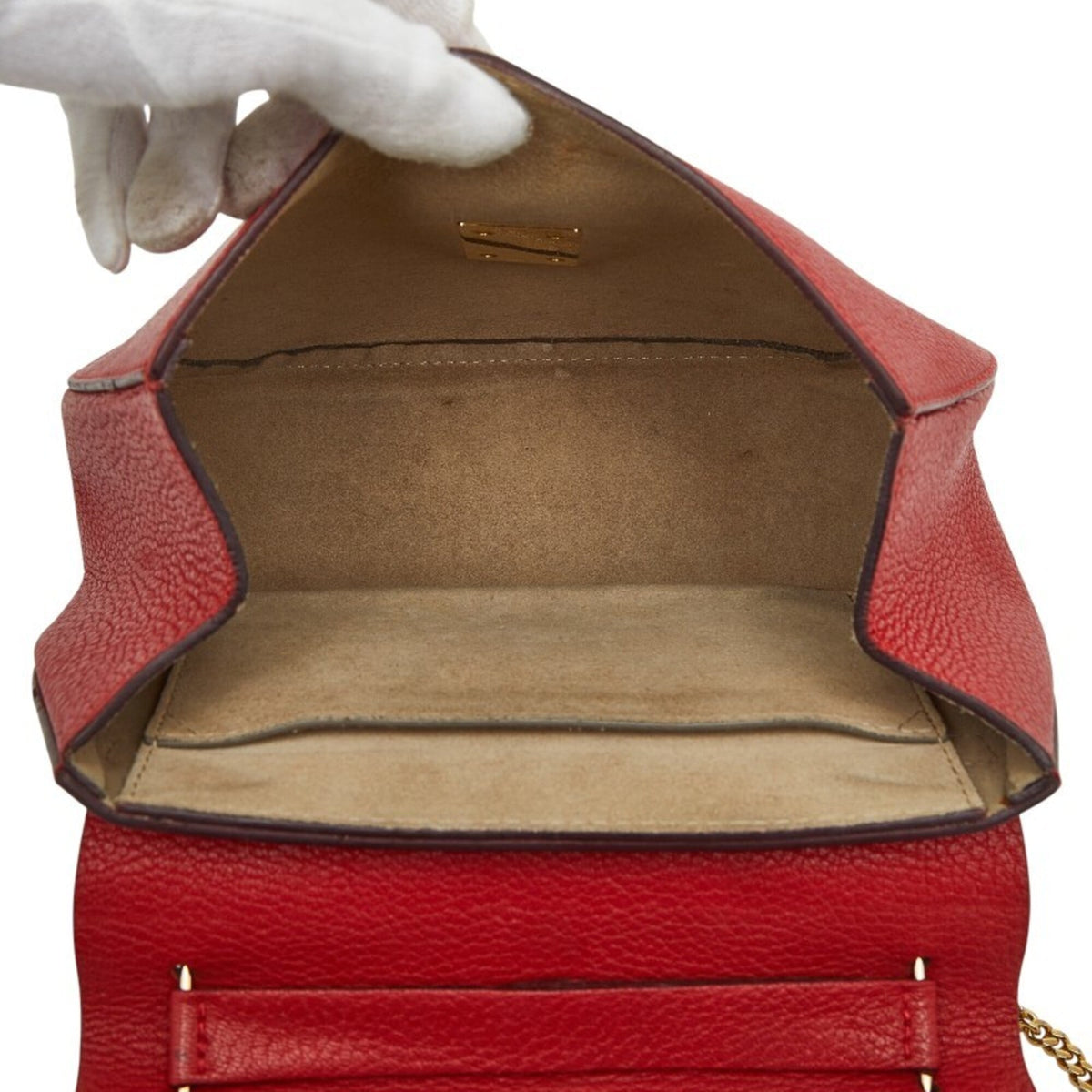 Chloé Red Color Leather Shoulder Bag (Pre-Owned)