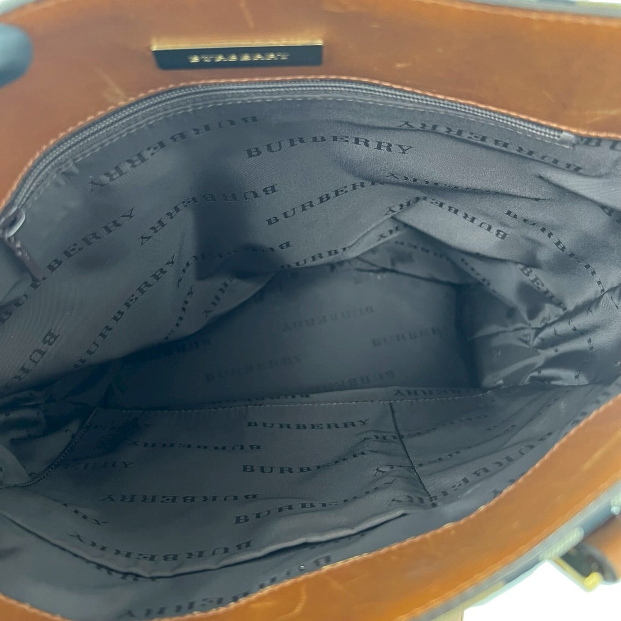 Burberry Beige Brown Canvas Leather Tote Bag (Pre-Owned)