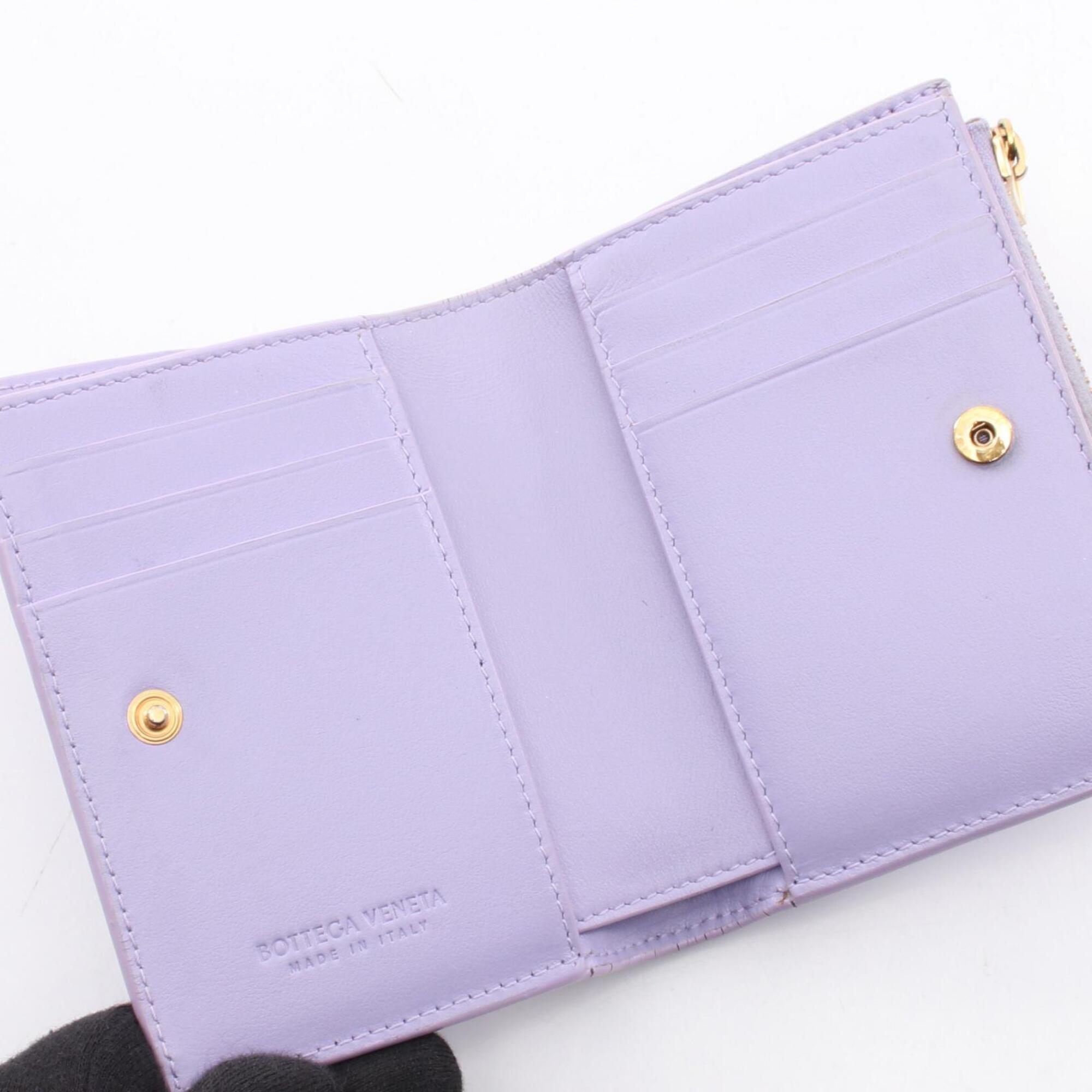 Bottega Veneta Purple Leather Wallet (Bi-Fold) (Pre-Owned)