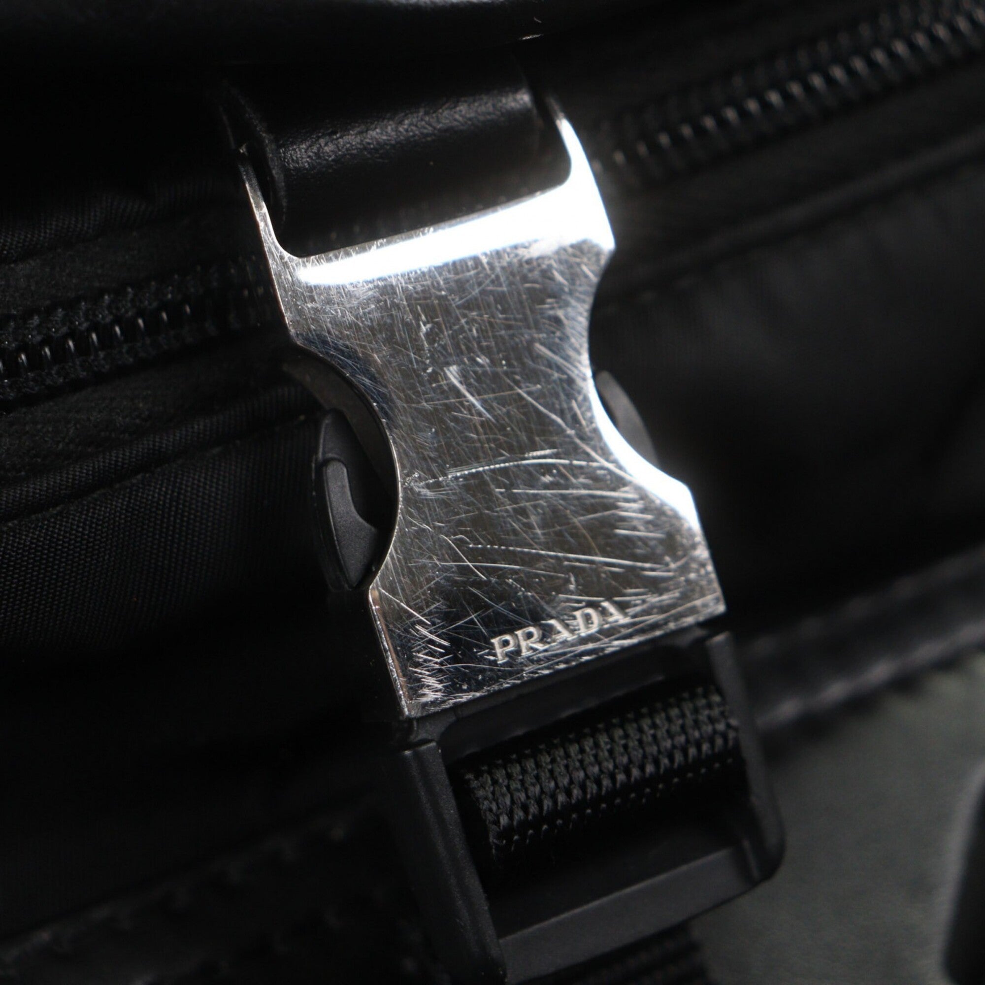 Prada Black Nylon Leather Shoulder Bag (Pre-Owned)