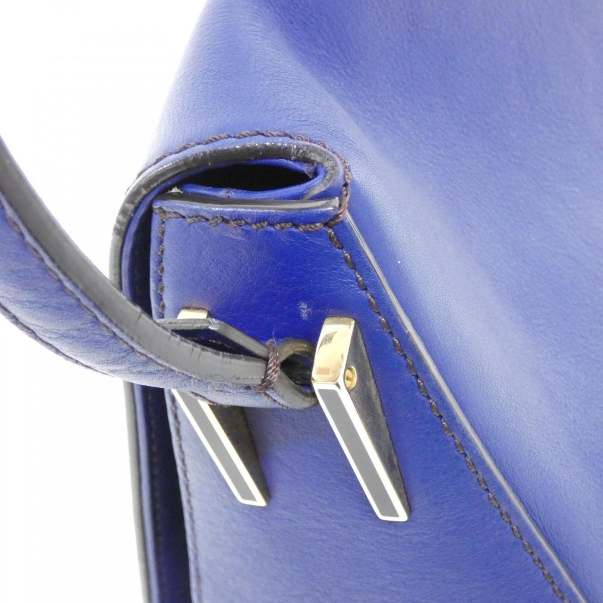 Fendi Blue Leather Shoulder Bag (Pre-Owned)