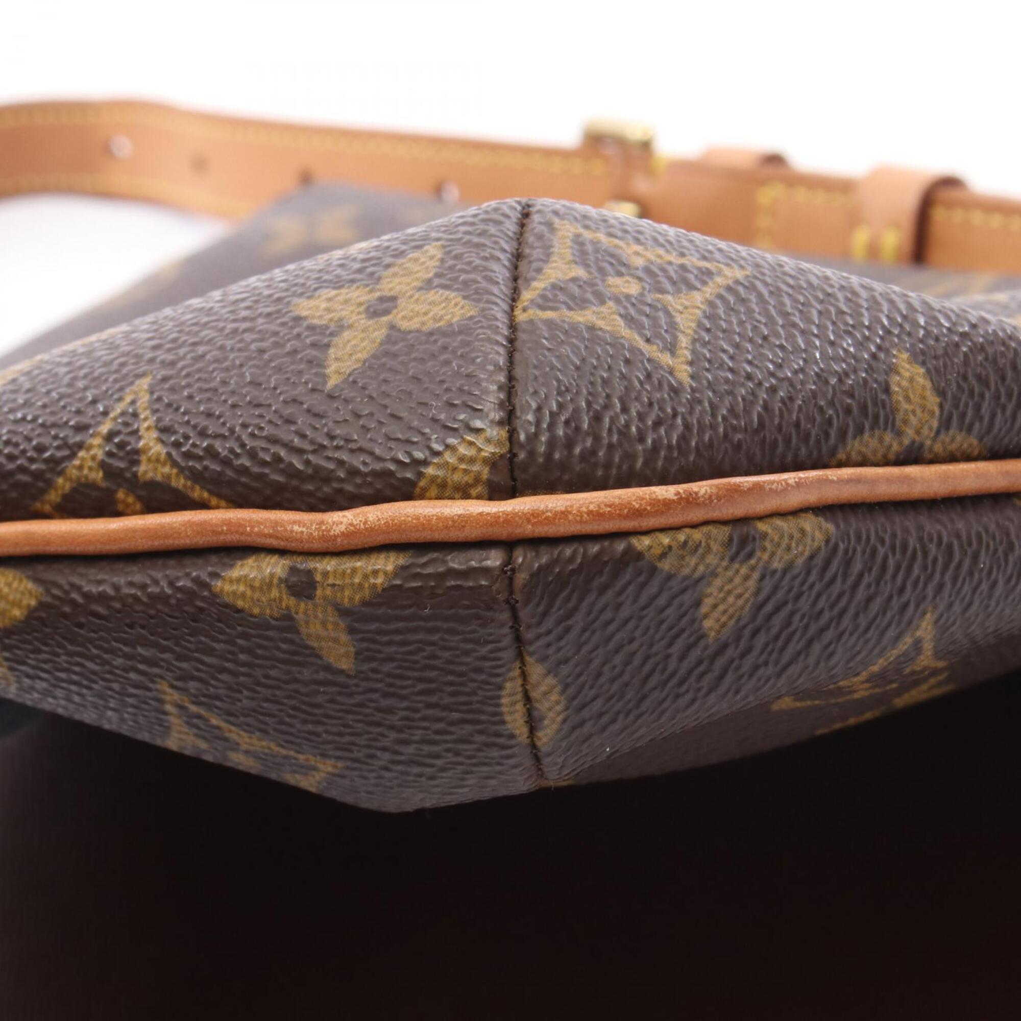 Louis Vuitton Brown Coated Canvas Leather Handbag Shoulder Bag (Pre-Owned)
