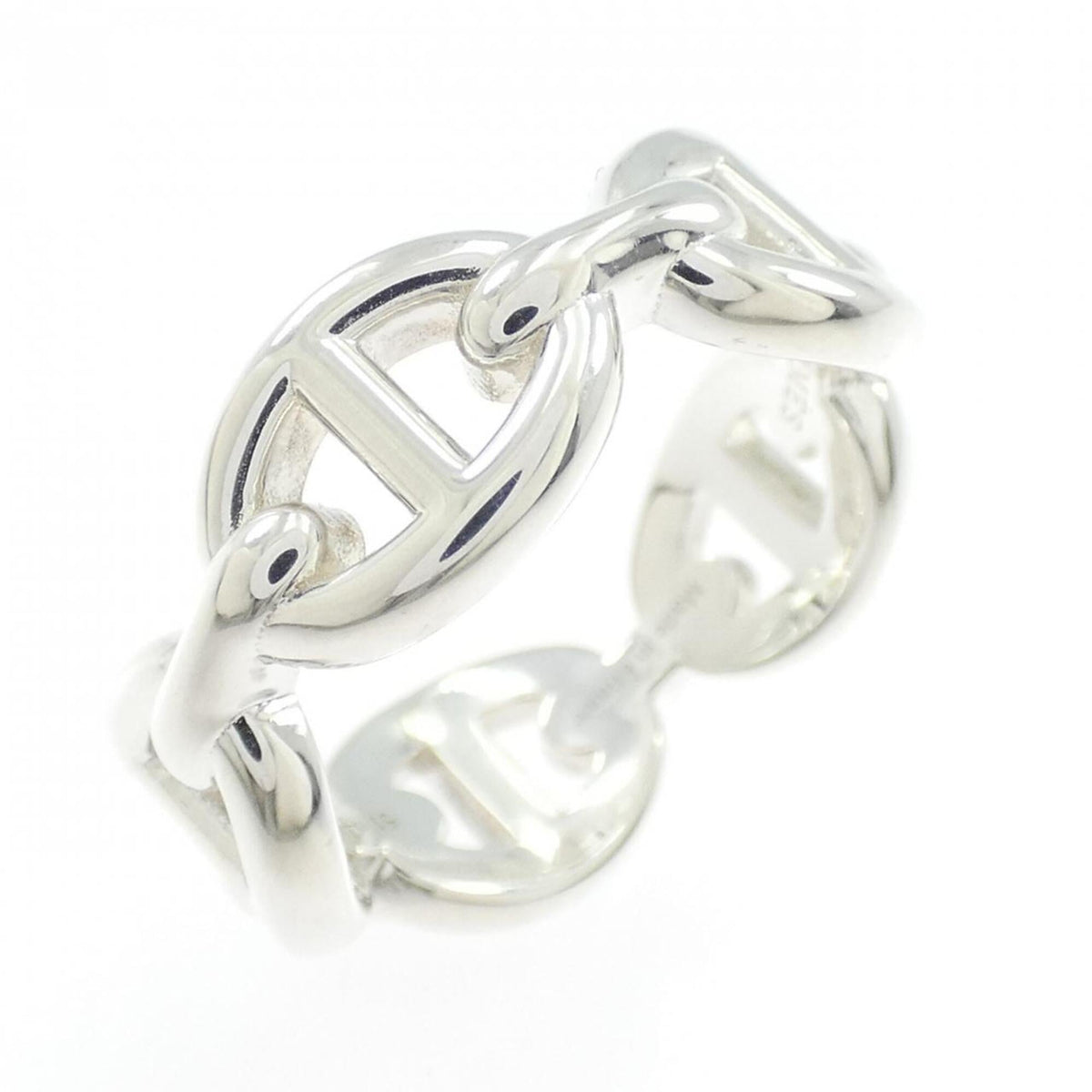 Hermes Silver 925 Band Ring (Pre-Owned)