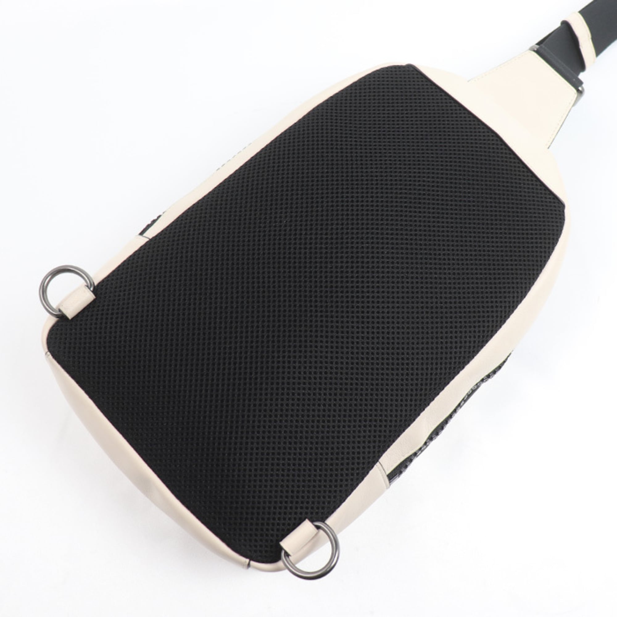 Coach Black Off-White Leather Nylon Sling Bag (Pre-Owned)