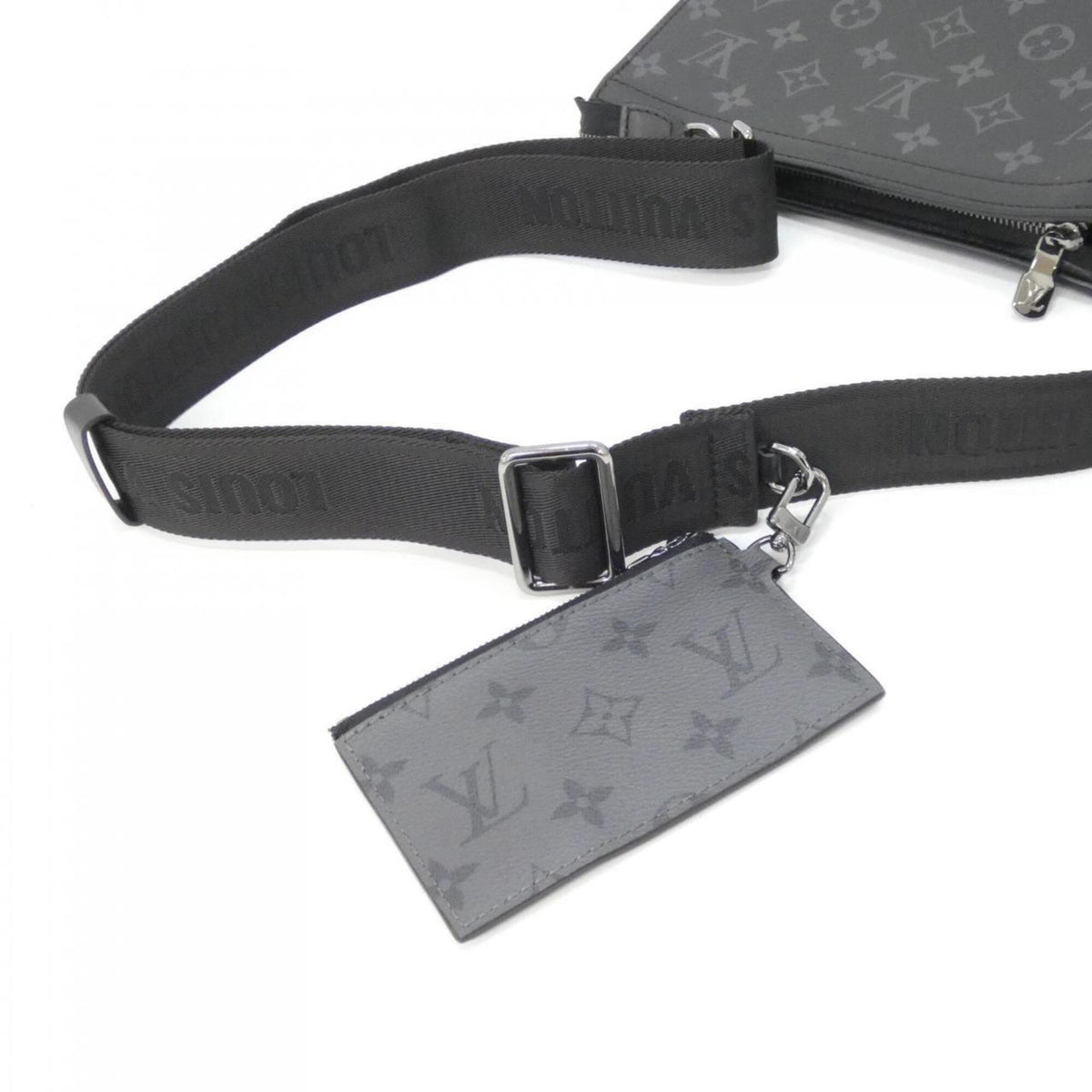 Louis Vuitton Black Gris Coated Canvas Pouch Shoulder Bag (Pre-Owned)