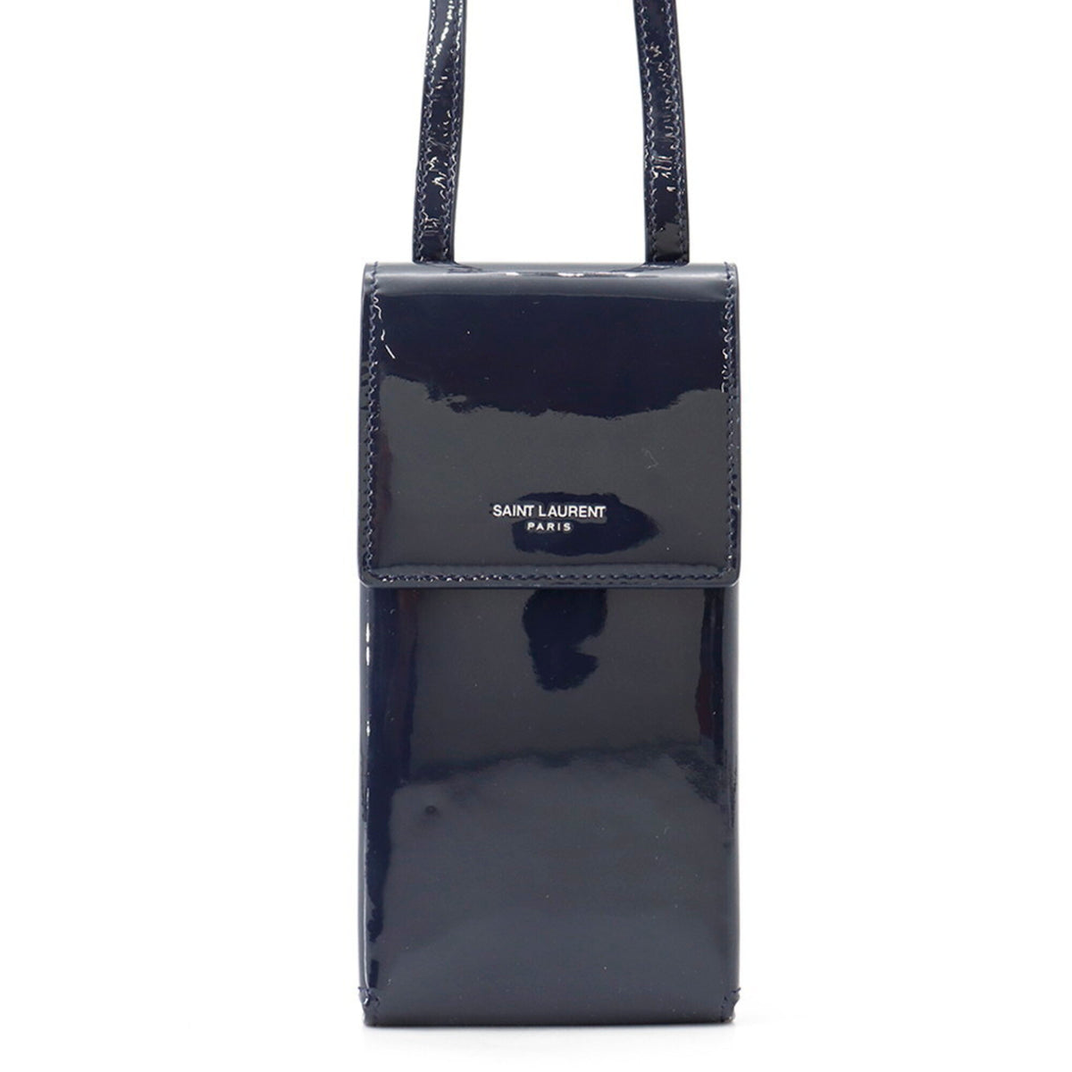 Yves Saint Laurent Navy Patent Leather Shoulder Bag (Pre-Owned)