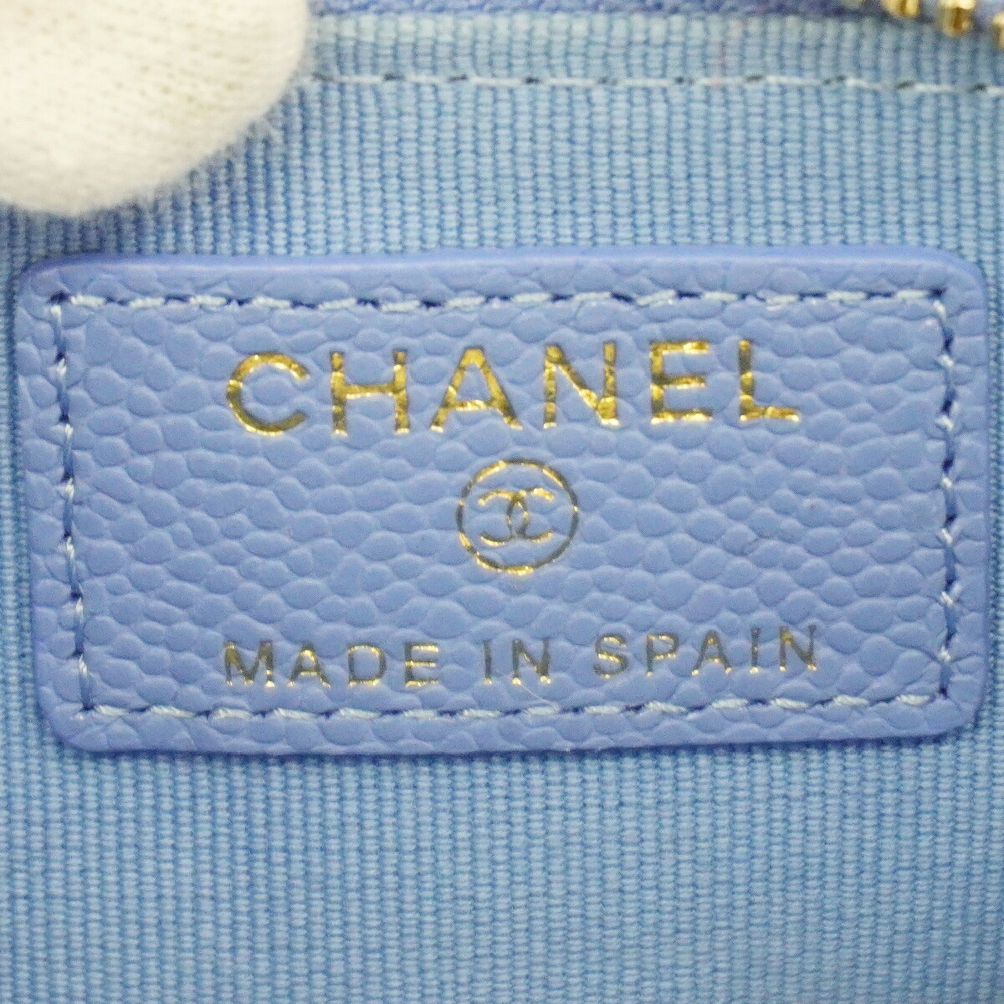 Chanel Blue Grained Calfskin Coin Purse/Coin Case (Pre-Owned)