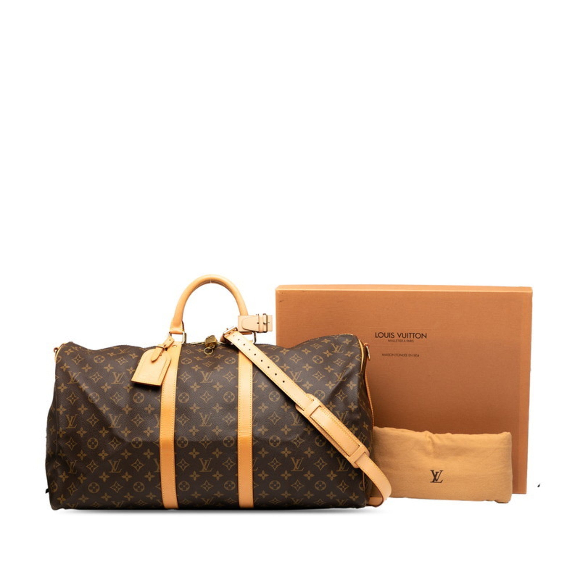 Louis Vuitton Brown Pvc Leather Boston Bag Shoulder Bag (Pre-Owned)