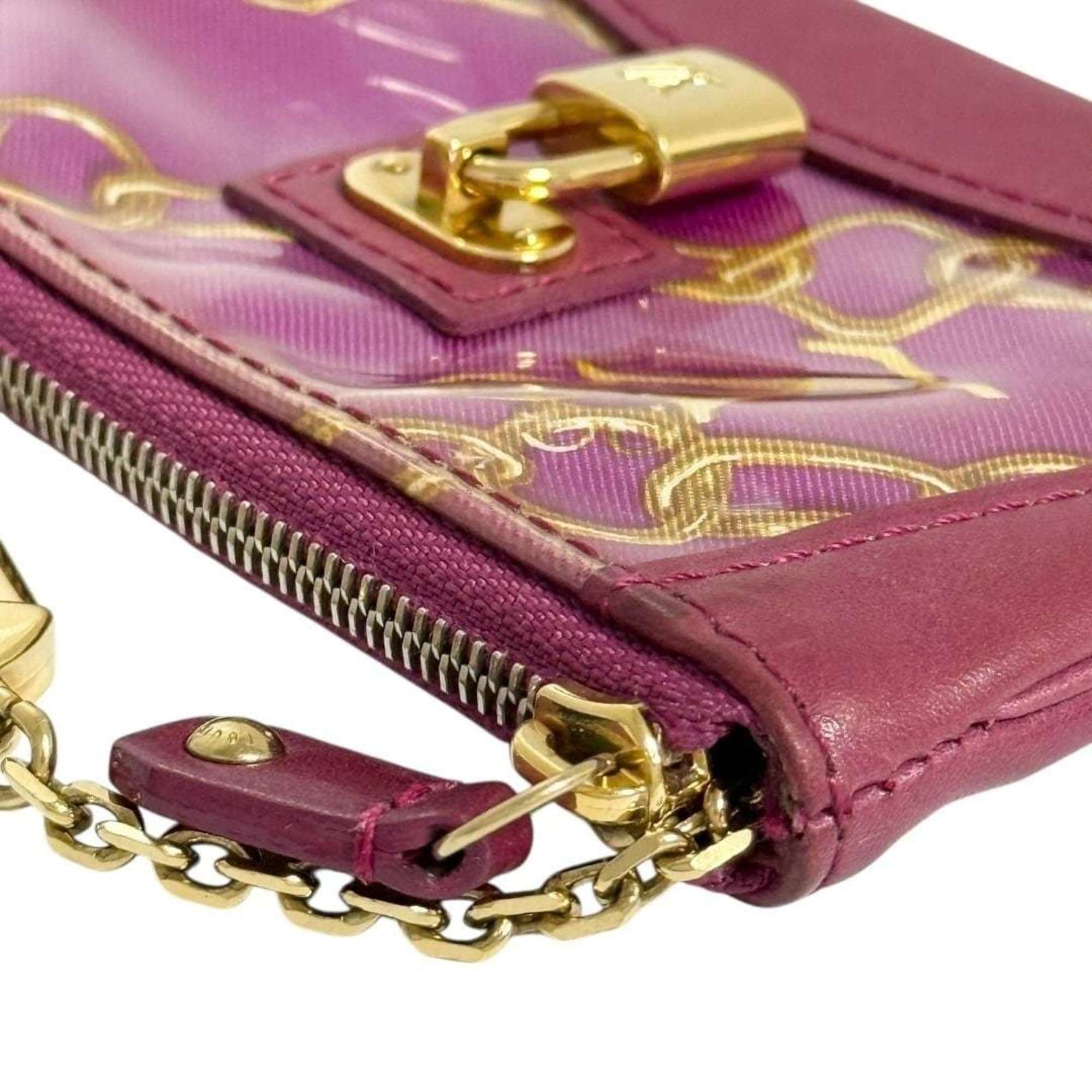Louis Vuitton Red Color Wine Leather Coin Purse/Coin Case (Pre-Owned)