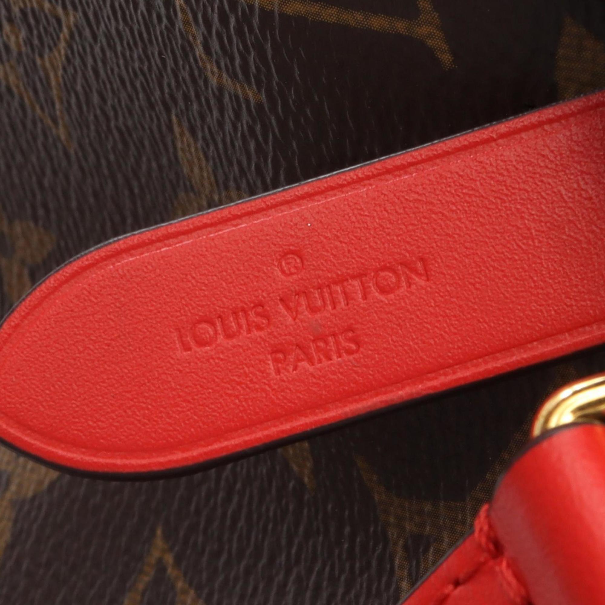 Louis Vuitton Monogram Brown Coquelicots Red Color Coated Canvas Handbag Shoulder Bag (Pre-Owned)