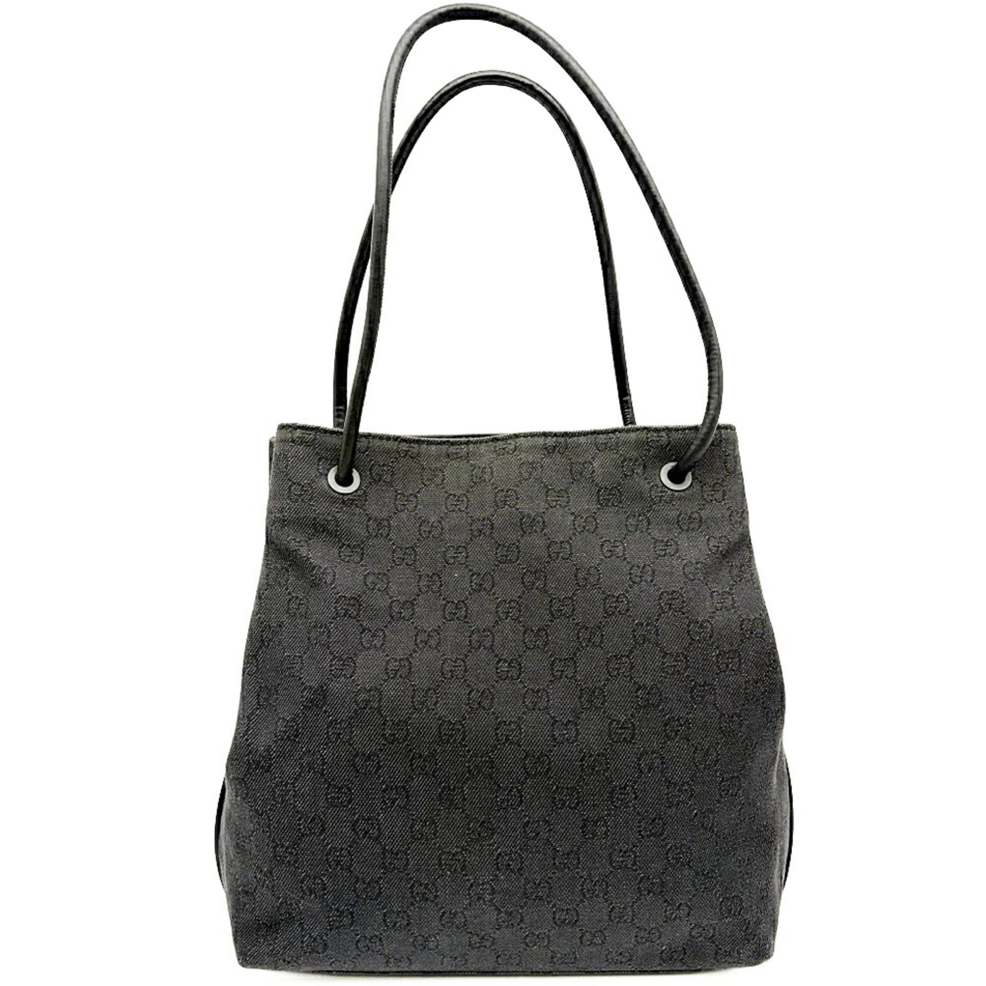 Gucci Black Gg Canvas Shoulder Bag Tote Bag (Pre-Owned)