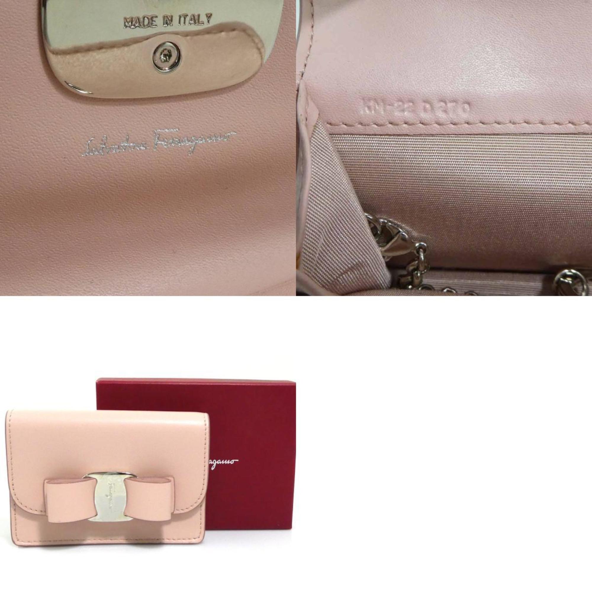 Salvatore Ferragamo Pink Leather Coin Purse/Coin Case (Pre-Owned)